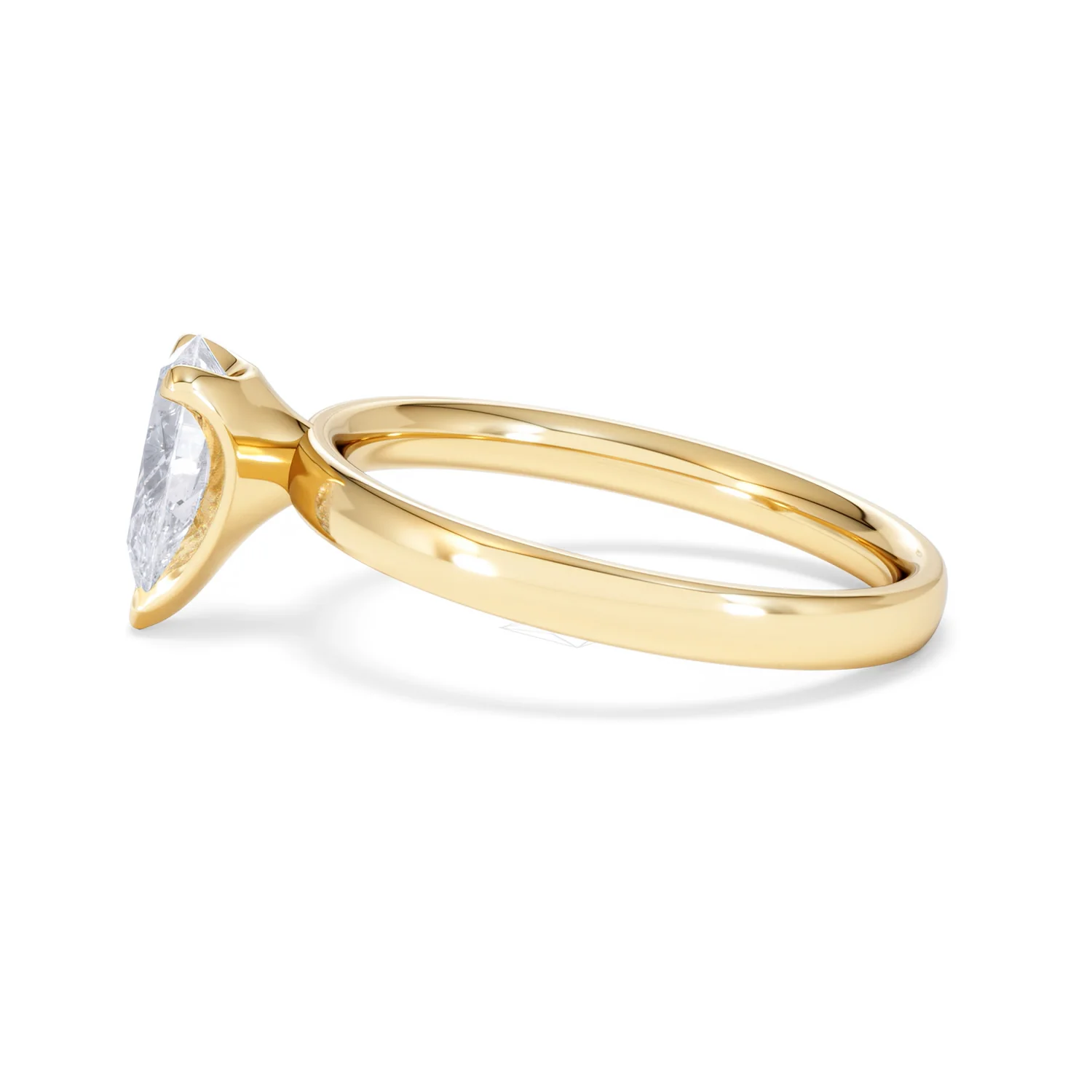 Origin 1.00ct Pear Cut Lab Diamond Solitaire Engagement Ring in 18K Yellow Gold - Image 68