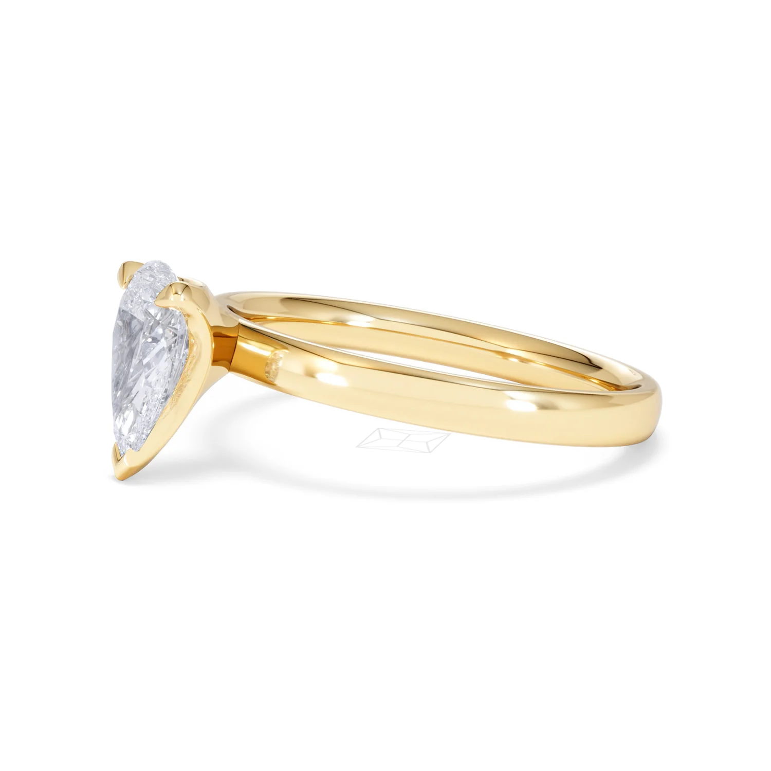 Origin 1.00ct Pear Cut Lab Diamond Solitaire Engagement Ring in 18K Yellow Gold - Image 74