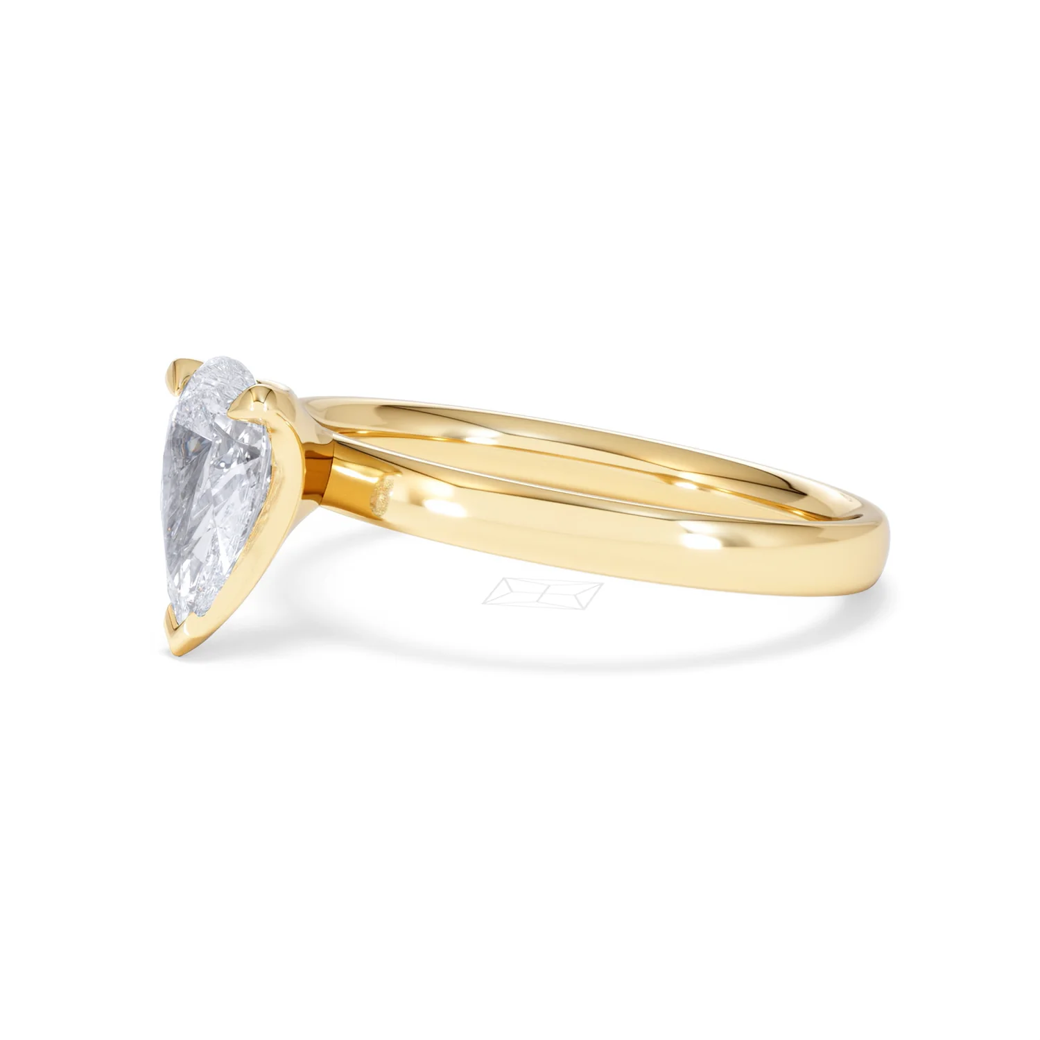 Origin 1.00ct Pear Cut Lab Diamond Solitaire Engagement Ring in 18K Yellow Gold - Image 75