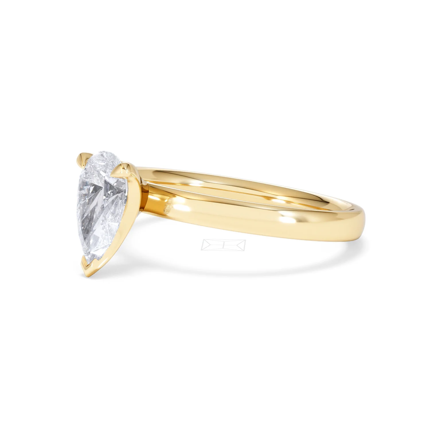 Origin 1.00ct Pear Cut Lab Diamond Solitaire Engagement Ring in 18K Yellow Gold - Image 77