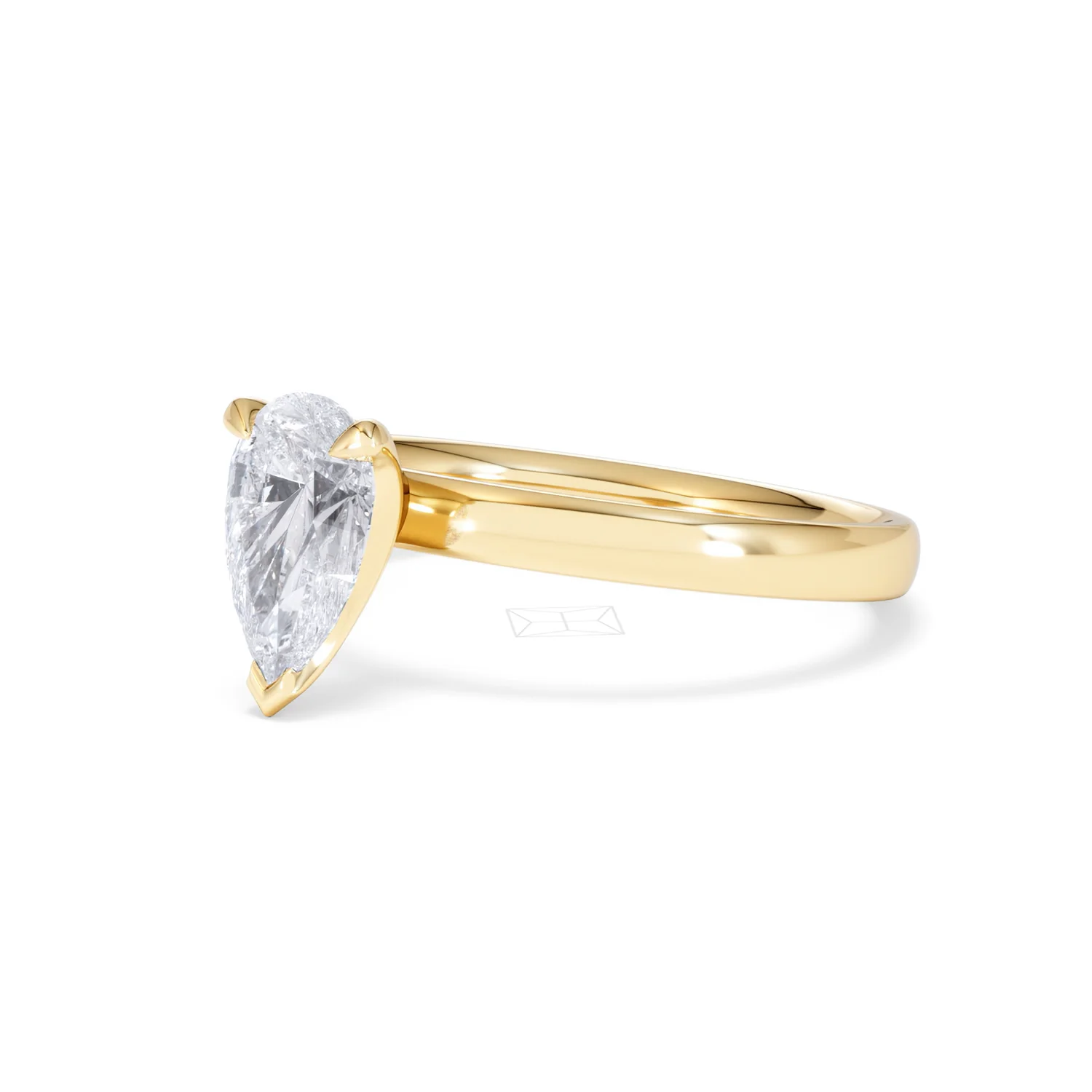 Origin 1.00ct Pear Cut Lab Diamond Solitaire Engagement Ring in 18K Yellow Gold - Image 79