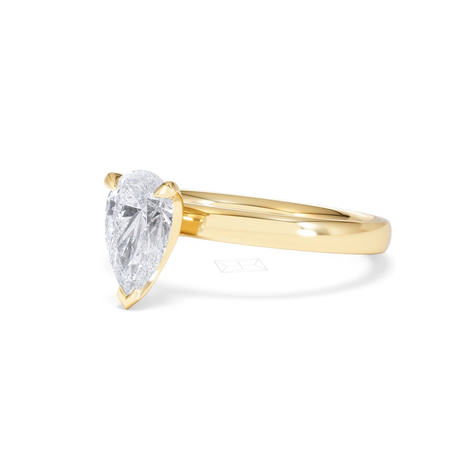 Origin 1.00ct Pear Cut Lab Diamond Solitaire Engagement Ring in 18K Yellow Gold - Image 80