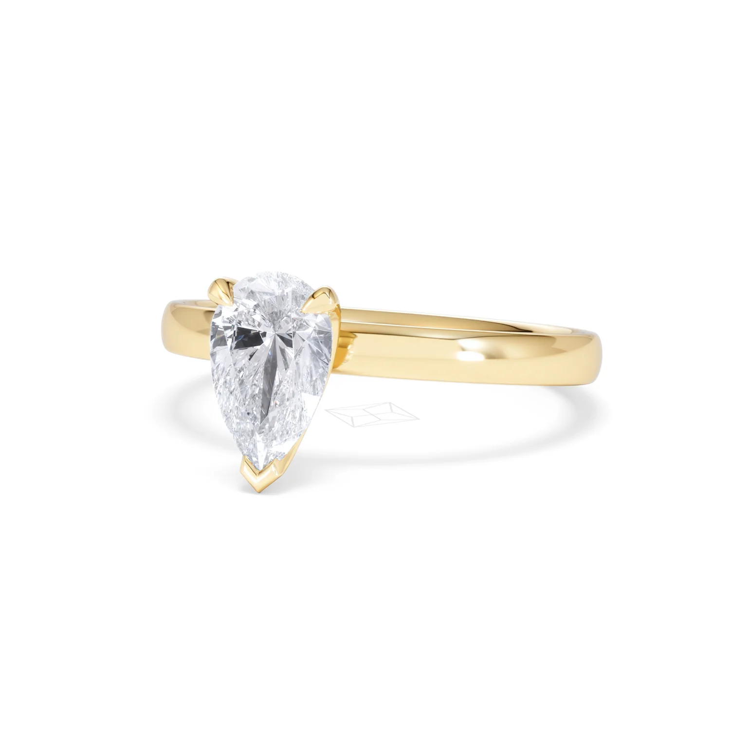 Origin 1.00ct Pear Cut Lab Diamond Solitaire Engagement Ring in 18K Yellow Gold - Image 83