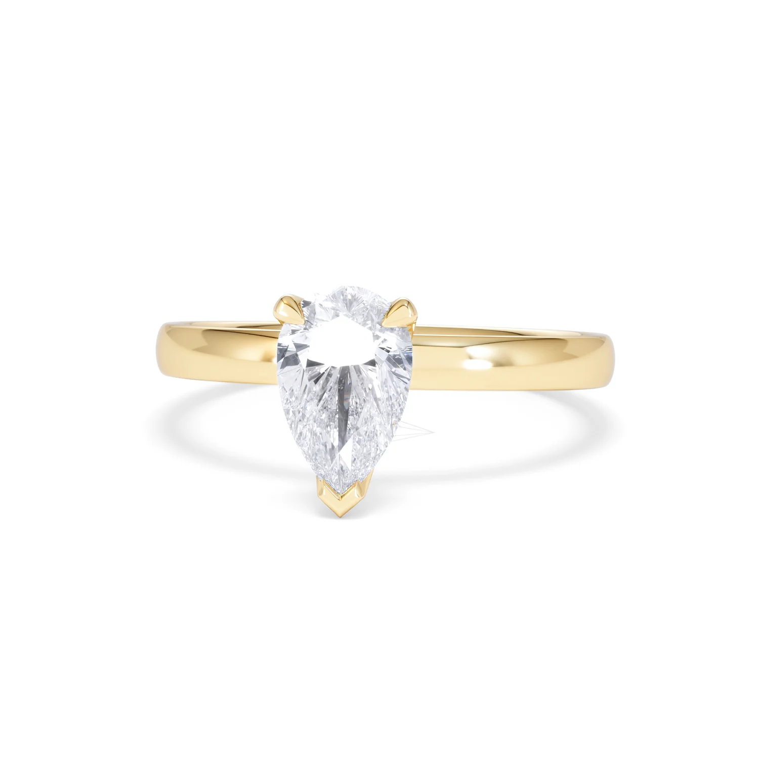 Origin 1.00ct Pear Cut Lab Diamond Solitaire Engagement Ring in 18K Yellow Gold - Image 86