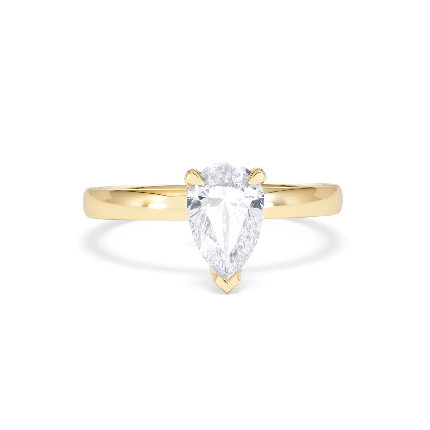 Origin 1.00ct Pear Cut Lab Diamond Solitaire Engagement Ring in 18K Yellow Gold - Image 9