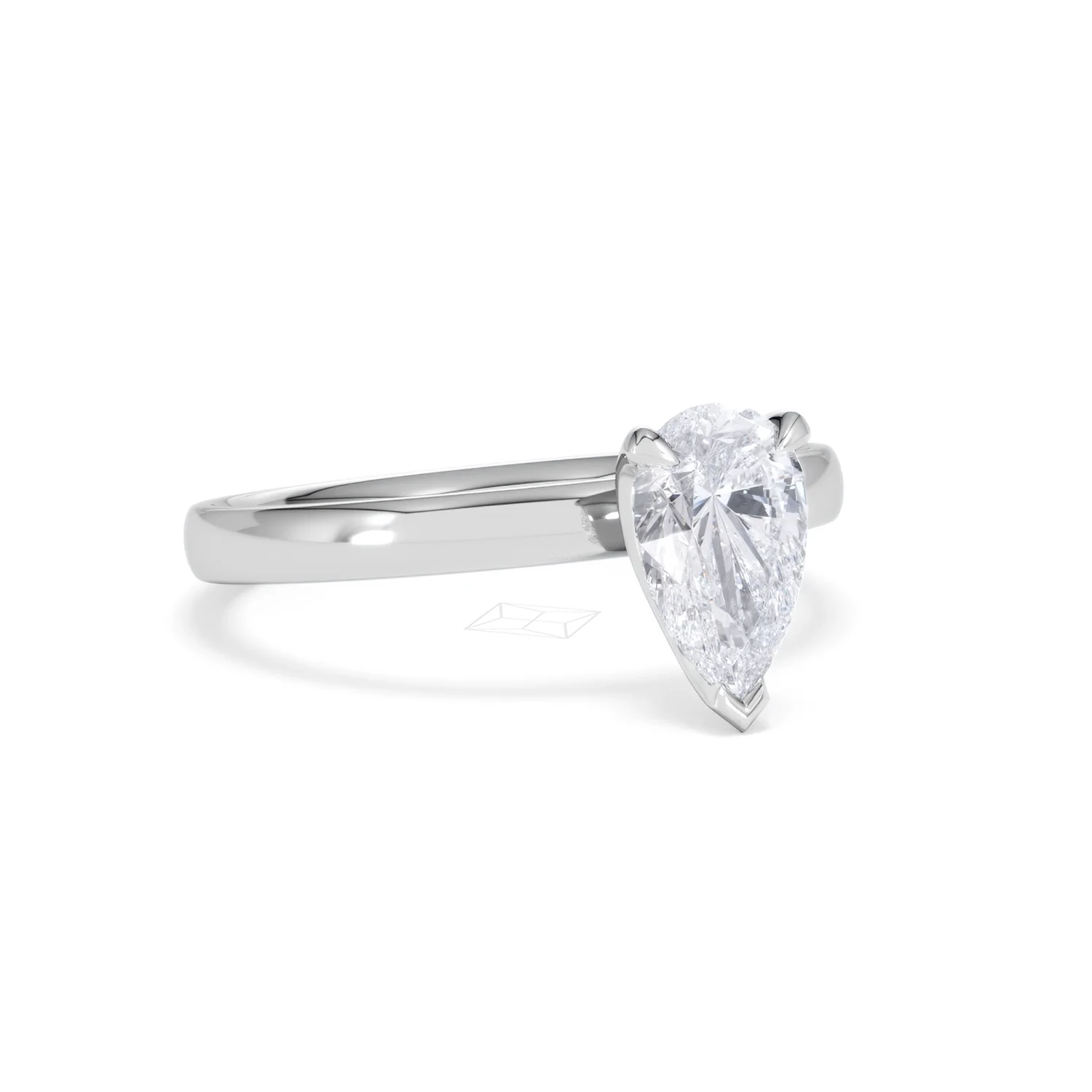 Origin 1.00ct Pear Cut Lab Diamond Solitaire Engagement Ring in Platinum - Image 13