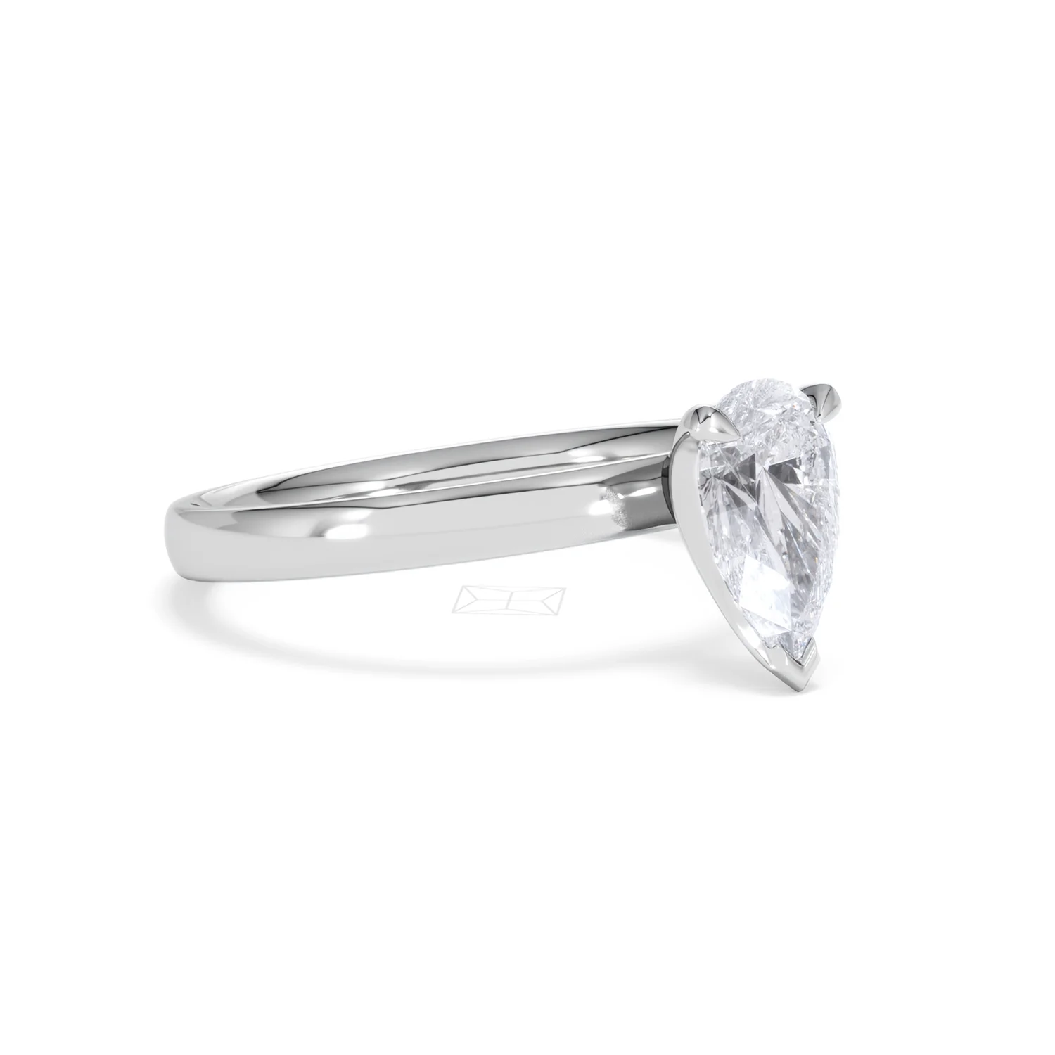 Origin 1.00ct Pear Cut Lab Diamond Solitaire Engagement Ring in Platinum - Image 16