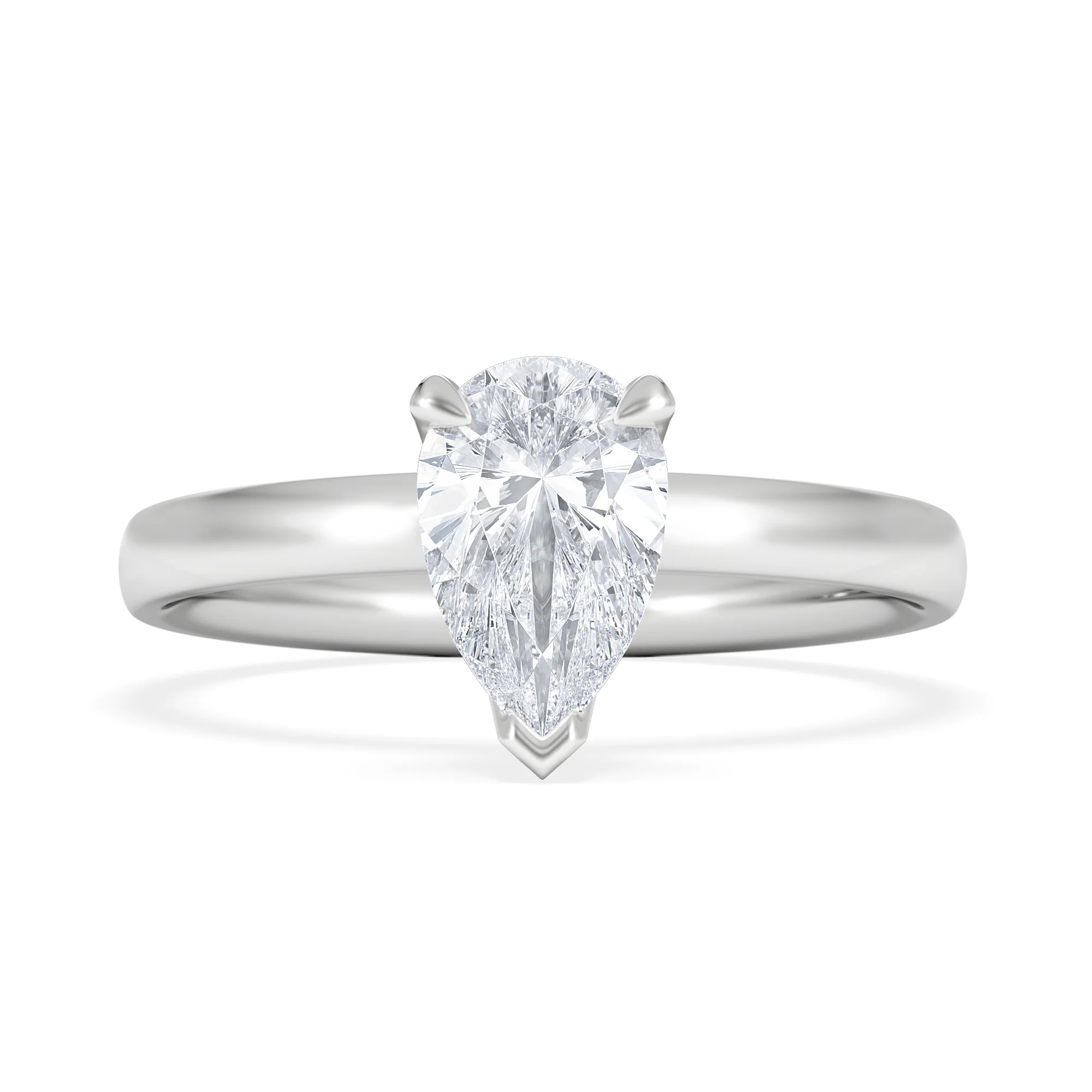 Origin 1.00ct Pear Cut Lab Diamond Solitaire Engagement Ring in Platinum - Image 6