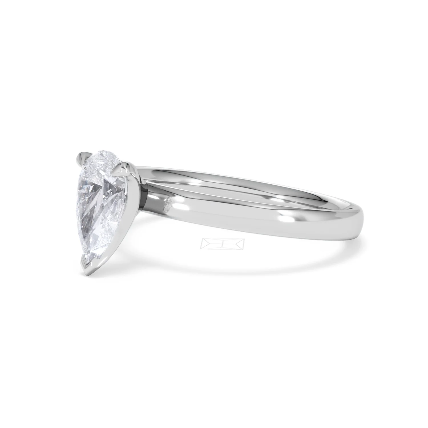 Origin 1.00ct Pear Cut Lab Diamond Solitaire Engagement Ring in Platinum - Image 76