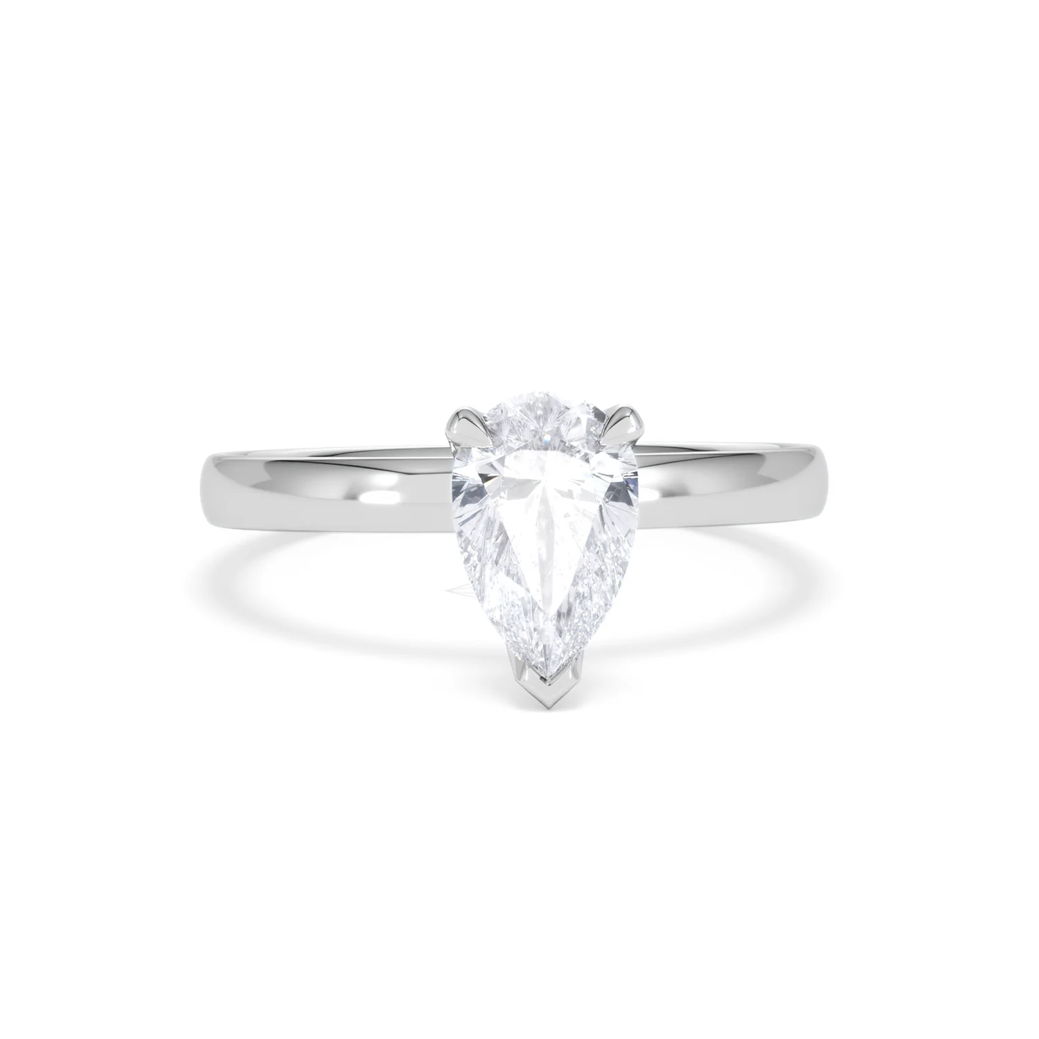 Origin 1.00ct Pear Cut Lab Diamond Solitaire Engagement Ring in Platinum - Image 8