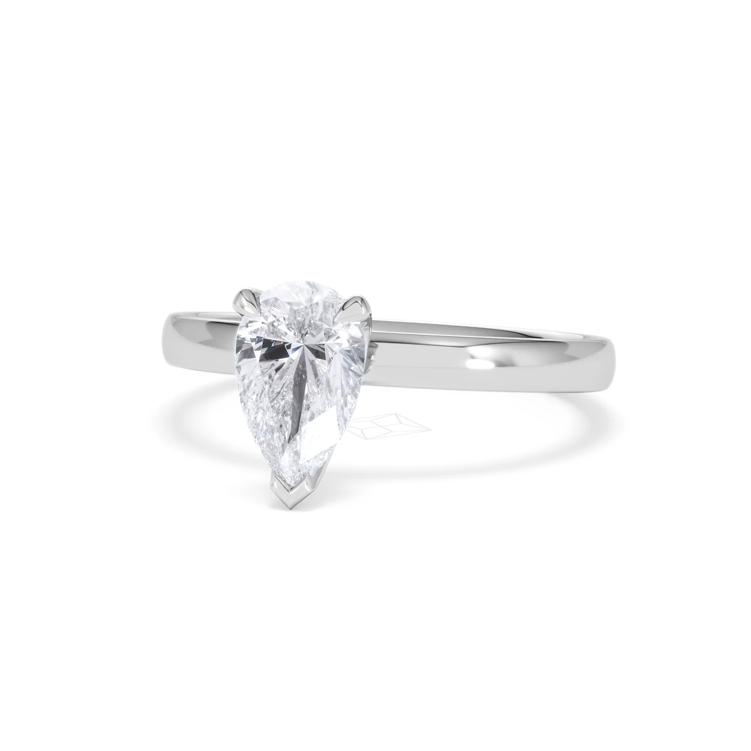 Origin 1.00ct Pear Cut Lab Diamond Solitaire Engagement Ring in Platinum - Image 83