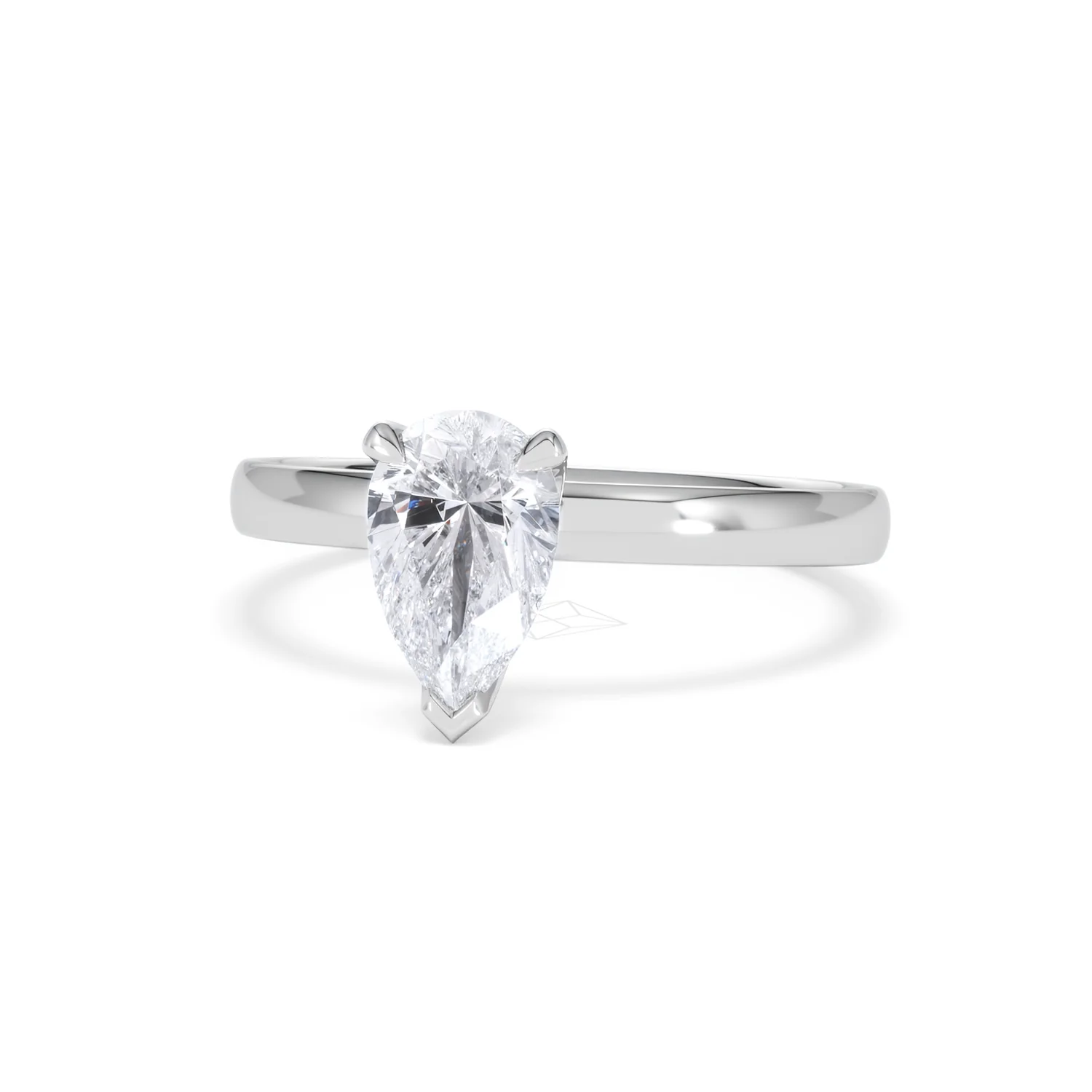 Origin 1.00ct Pear Cut Lab Diamond Solitaire Engagement Ring in Platinum - Image 84