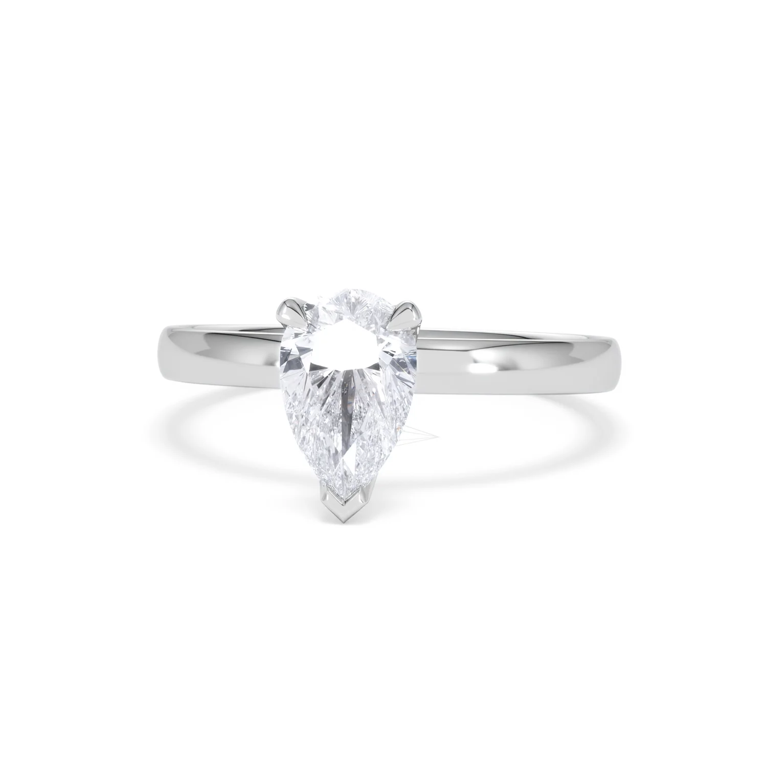 Origin 1.00ct Pear Cut Lab Diamond Solitaire Engagement Ring in Platinum - Image 85