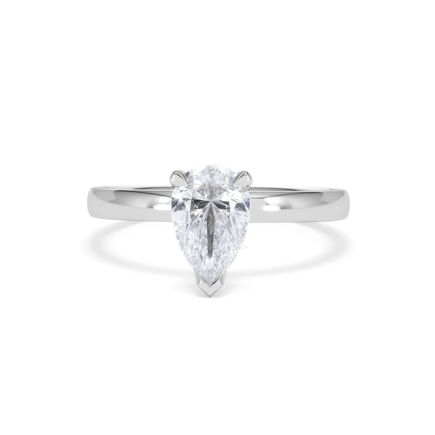 Origin 1.00ct Pear Cut Lab Diamond Solitaire Engagement Ring in Platinum - Image 86