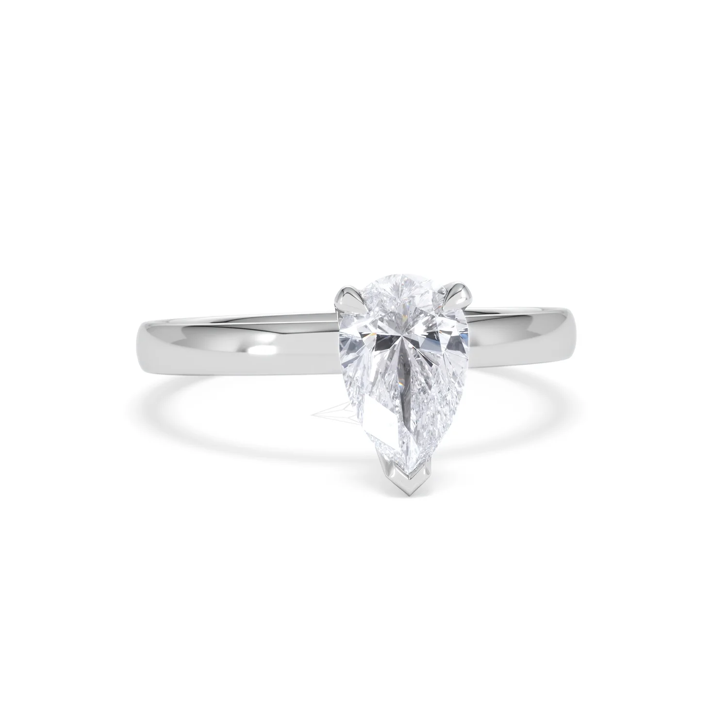 Origin 1.00ct Pear Cut Lab Diamond Solitaire Engagement Ring in Platinum - Image 9