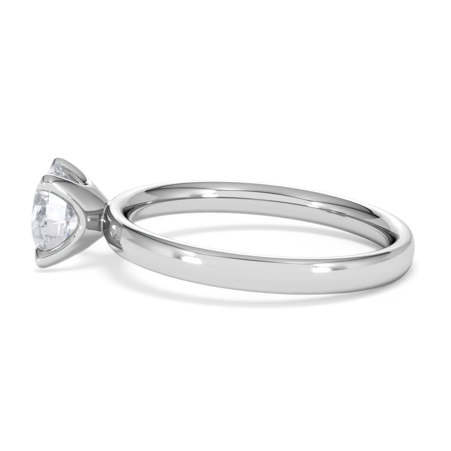 Origin 1.00ct Round Cut Lab Diamond Solitaire Engagement Ring in 18K White Gold - Image 67