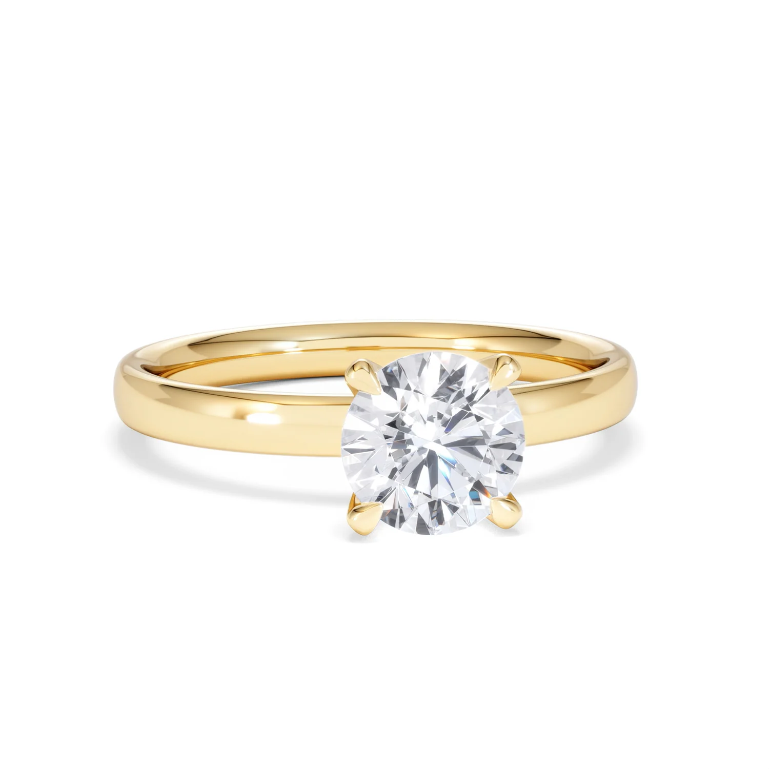 Origin 1.00ct Round Cut Lab Diamond Solitaire Engagement Ring in 18K Yellow Gold - Image 10