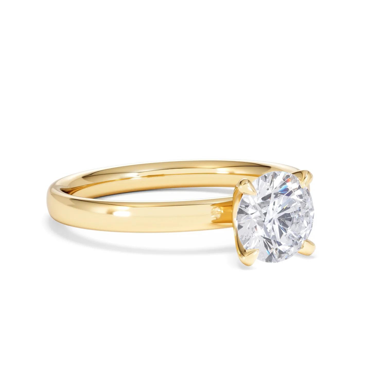 Origin 1.00ct Round Cut Lab Diamond Solitaire Engagement Ring in 18K Yellow Gold - Image 15