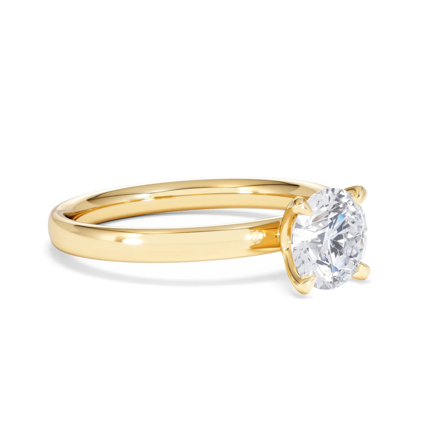 Origin 1.00ct Round Cut Lab Diamond Solitaire Engagement Ring in 18K Yellow Gold - Image 17