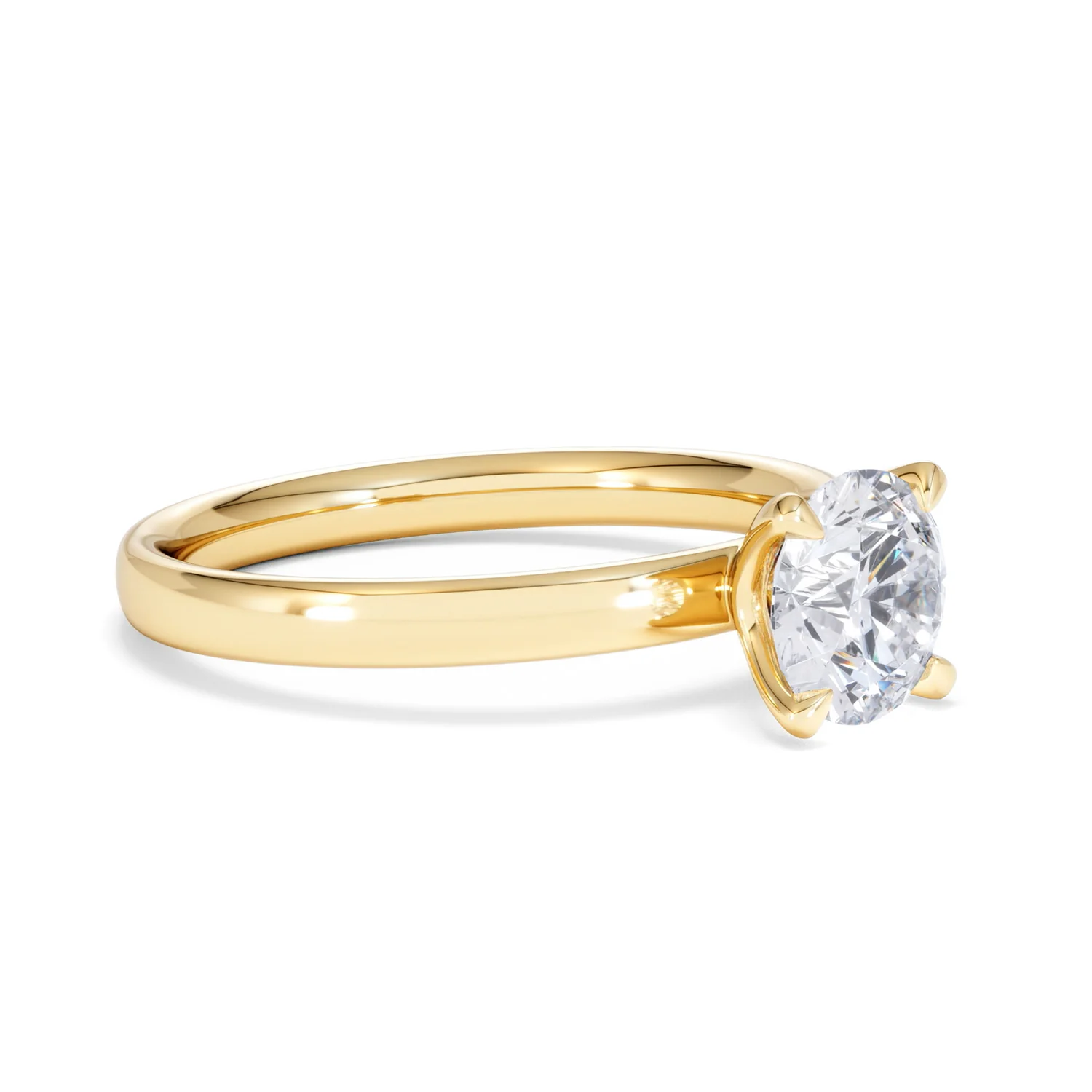 Origin 1.00ct Round Cut Lab Diamond Solitaire Engagement Ring in 18K Yellow Gold - Image 18