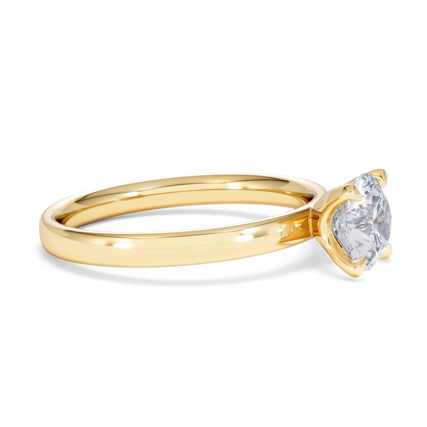 Origin 1.00ct Round Cut Lab Diamond Solitaire Engagement Ring in 18K Yellow Gold - Image 22