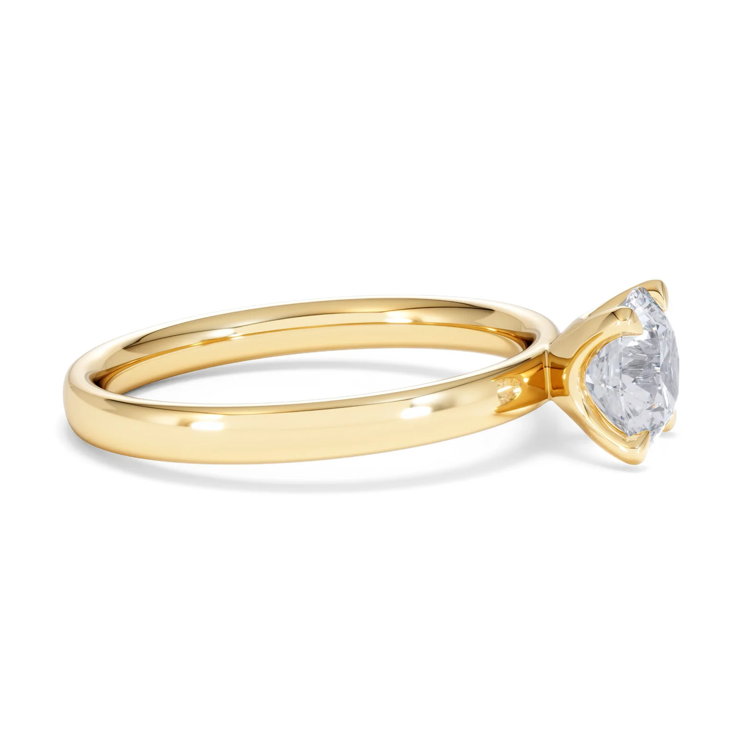 Origin 1.00ct Round Cut Lab Diamond Solitaire Engagement Ring in 18K Yellow Gold - Image 24