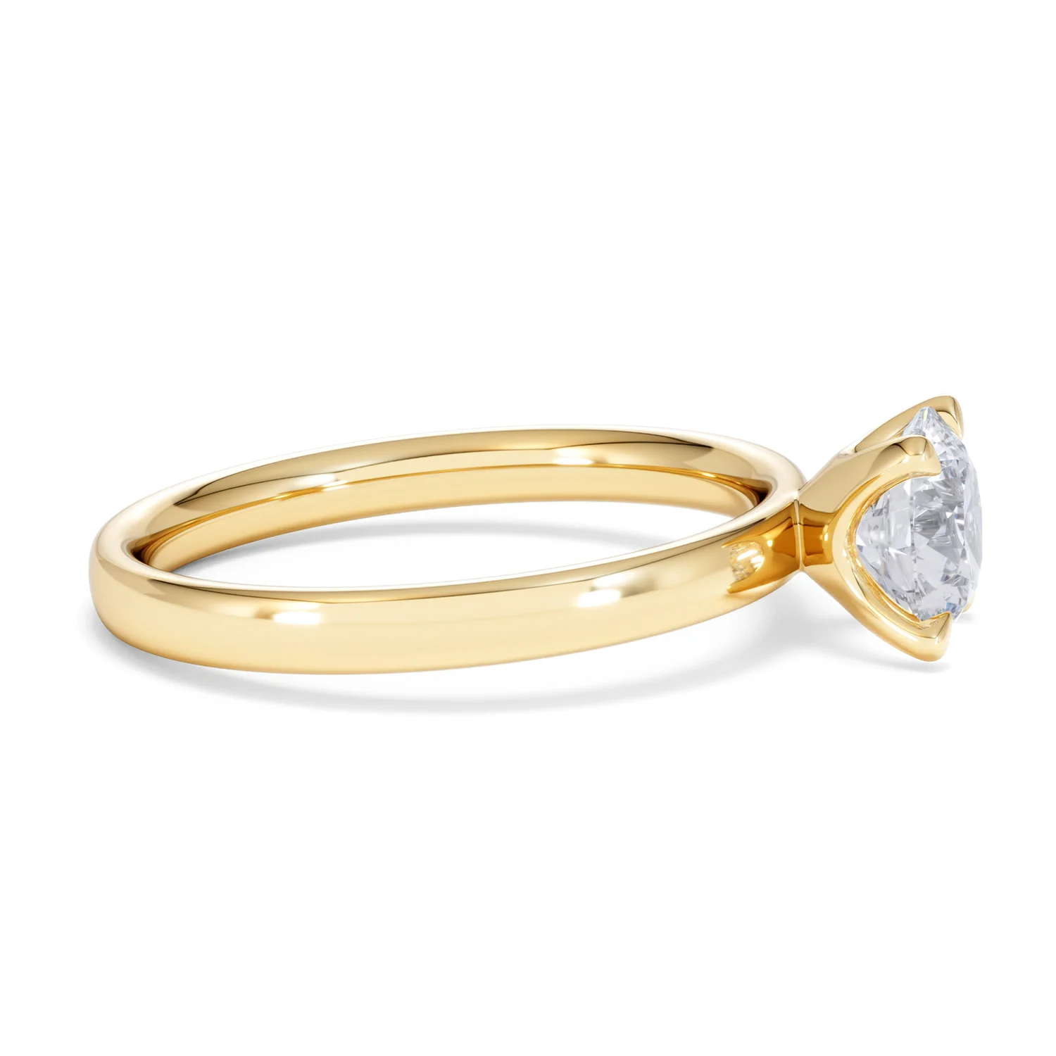Origin 1.00ct Round Cut Lab Diamond Solitaire Engagement Ring in 18K Yellow Gold - Image 25