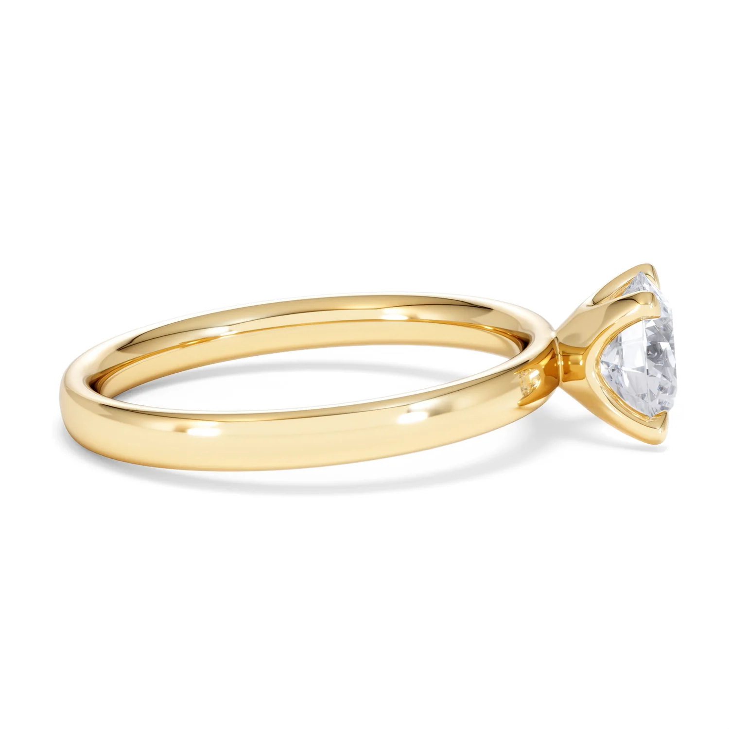 Origin 1.00ct Round Cut Lab Diamond Solitaire Engagement Ring in 18K Yellow Gold - Image 27