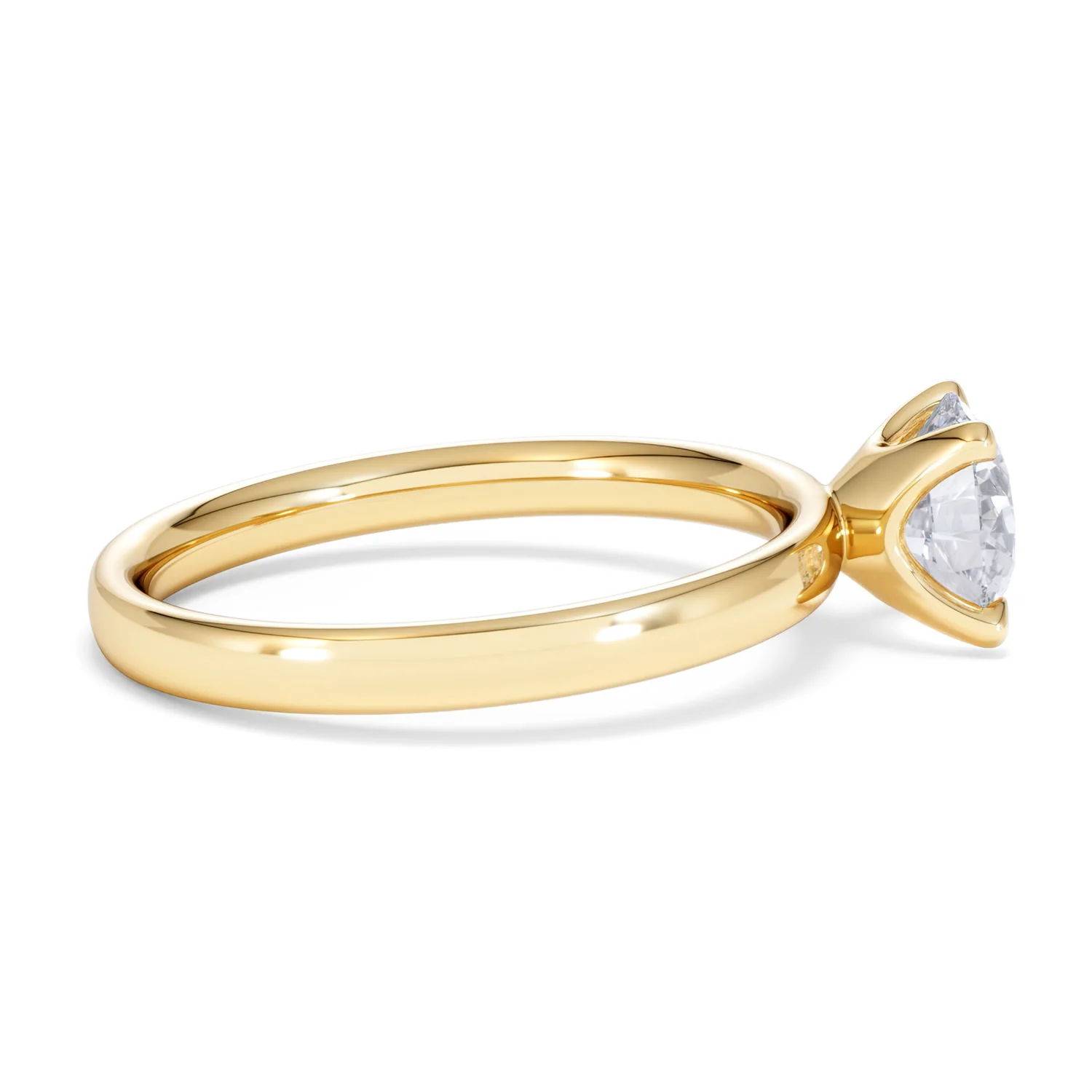 Origin 1.00ct Round Cut Lab Diamond Solitaire Engagement Ring in 18K Yellow Gold - Image 29