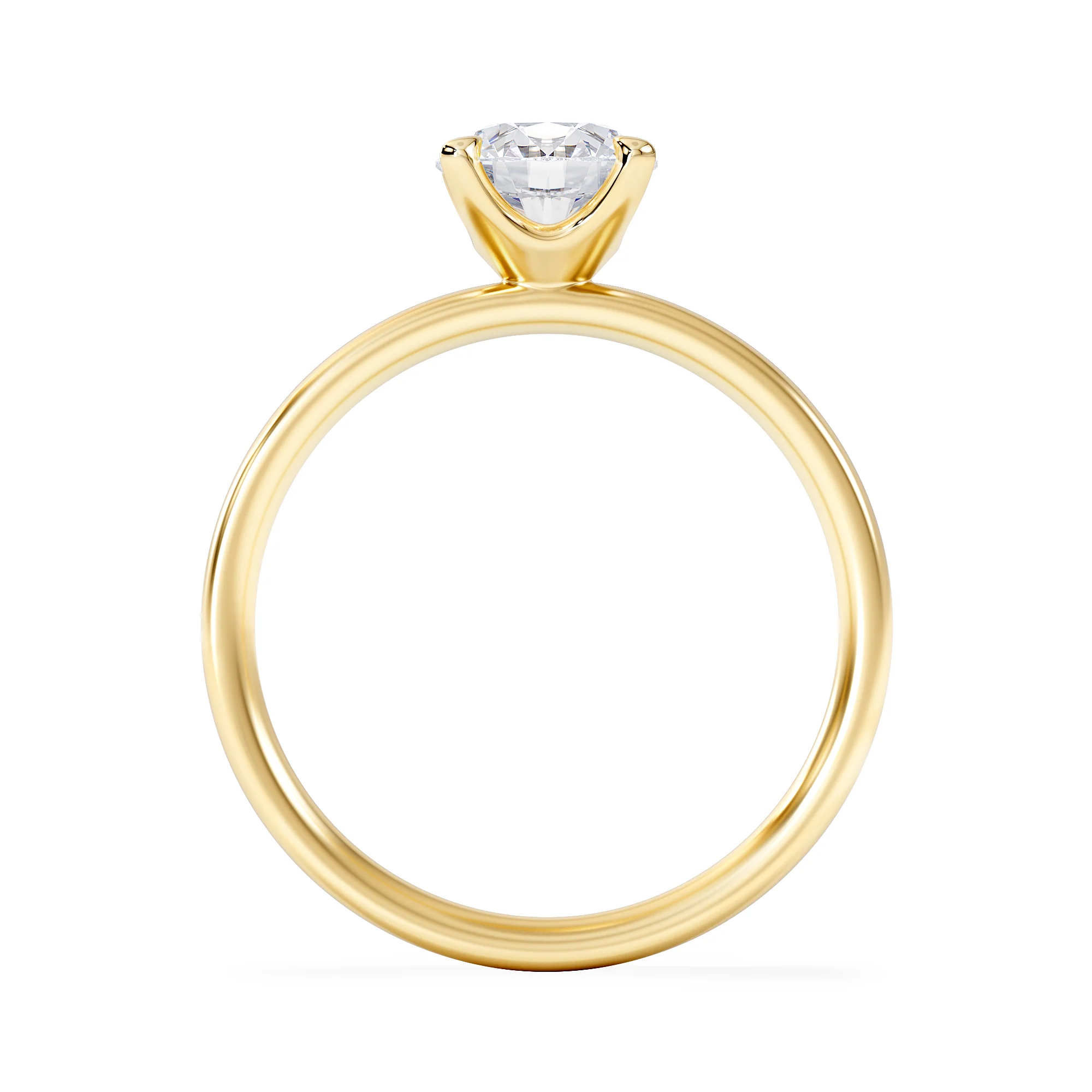 Origin 1.00ct Round Cut Lab Diamond Solitaire Engagement Ring in 18K Yellow Gold - Image 3