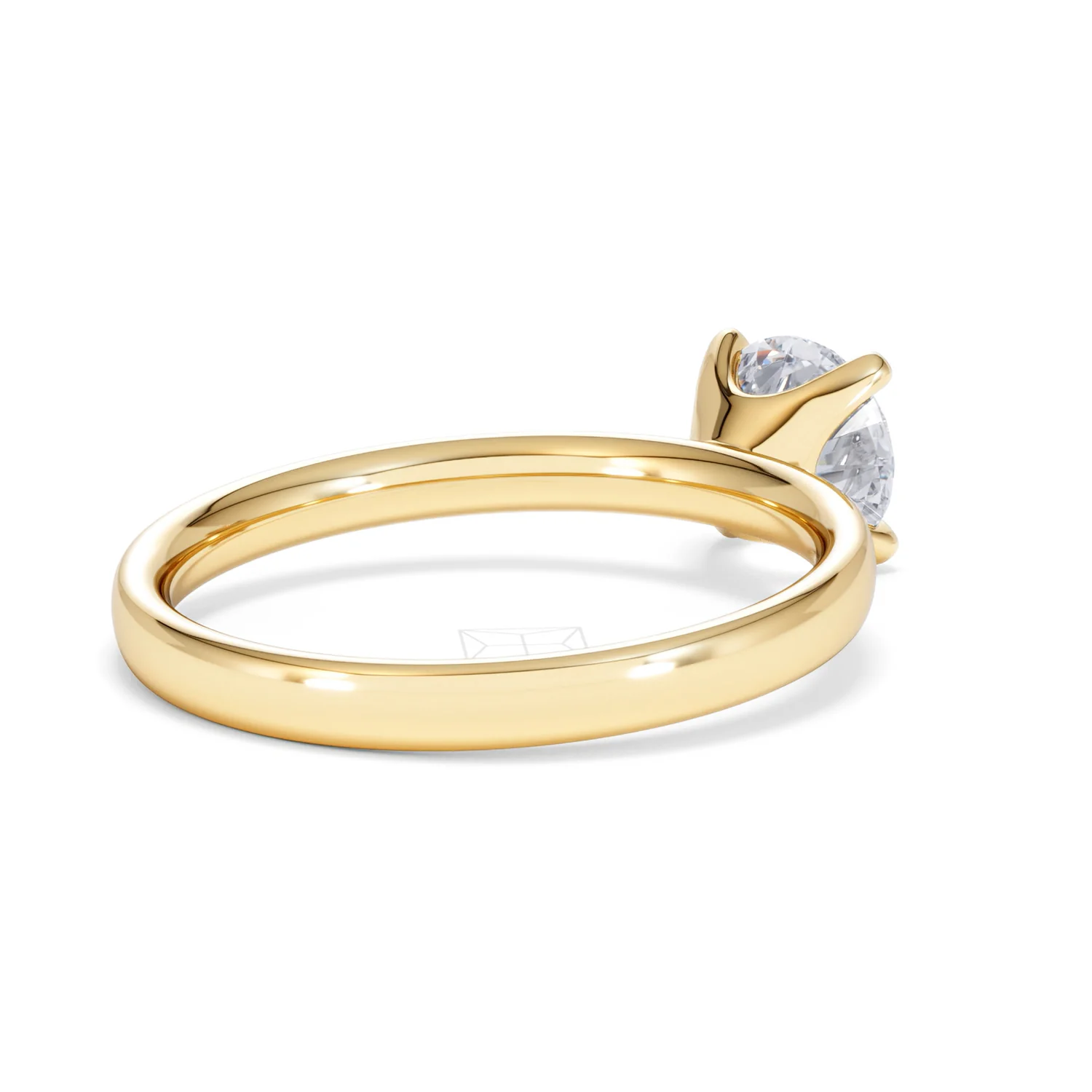 Origin 1.00ct Round Cut Lab Diamond Solitaire Engagement Ring in 18K Yellow Gold - Image 39