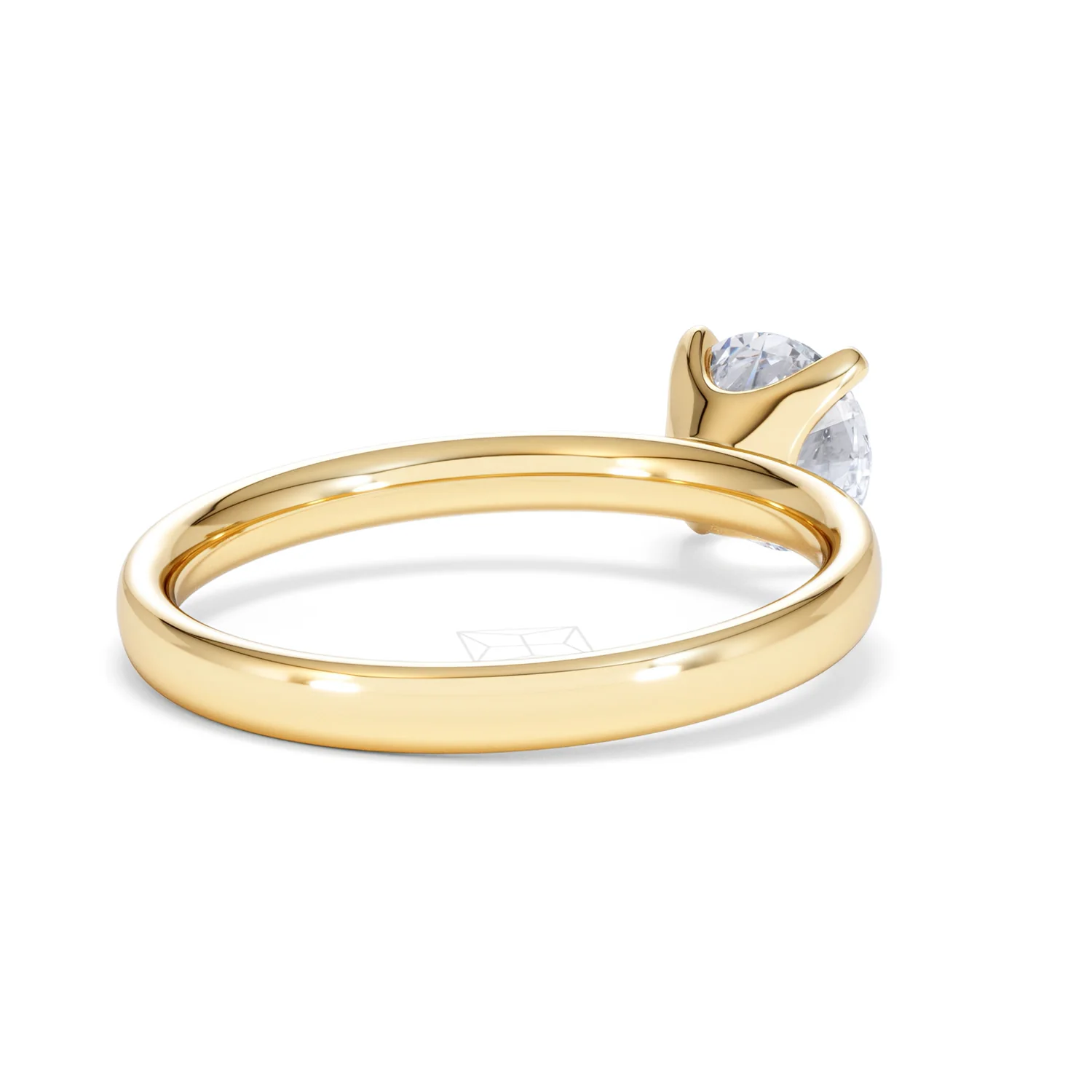 Origin 1.00ct Round Cut Lab Diamond Solitaire Engagement Ring in 18K Yellow Gold - Image 40