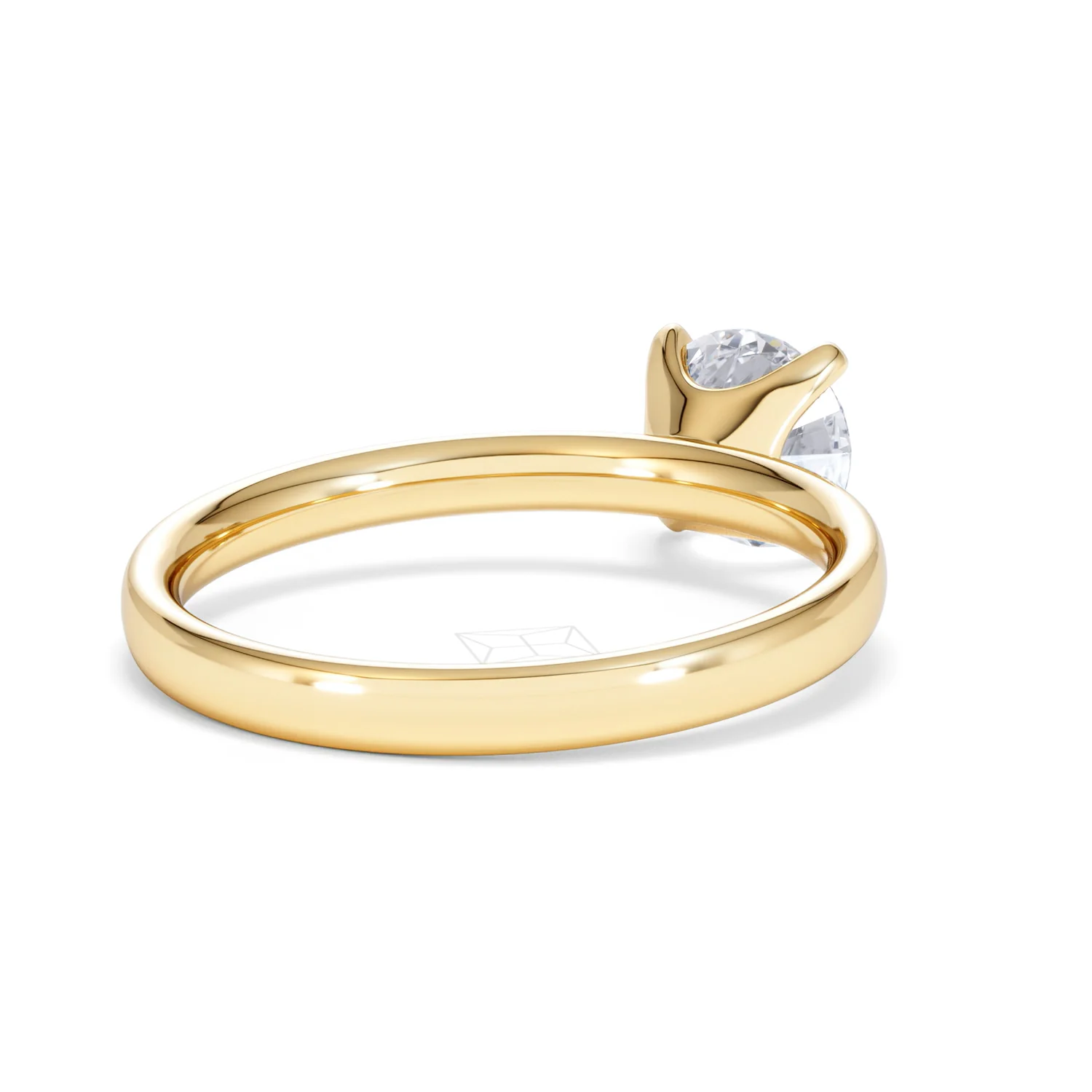 Origin 1.00ct Round Cut Lab Diamond Solitaire Engagement Ring in 18K Yellow Gold - Image 41