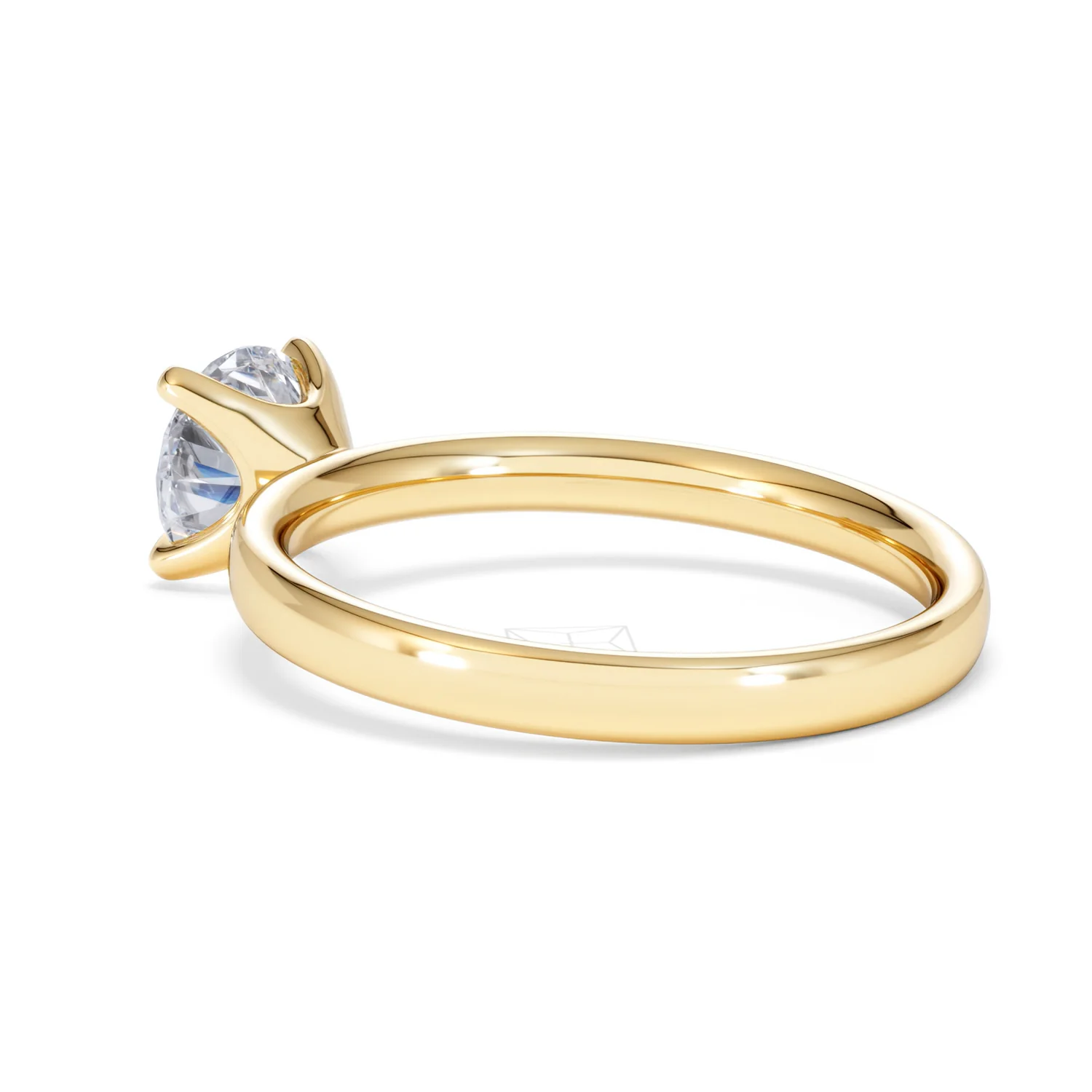 Origin 1.00ct Round Cut Lab Diamond Solitaire Engagement Ring in 18K Yellow Gold - Image 59
