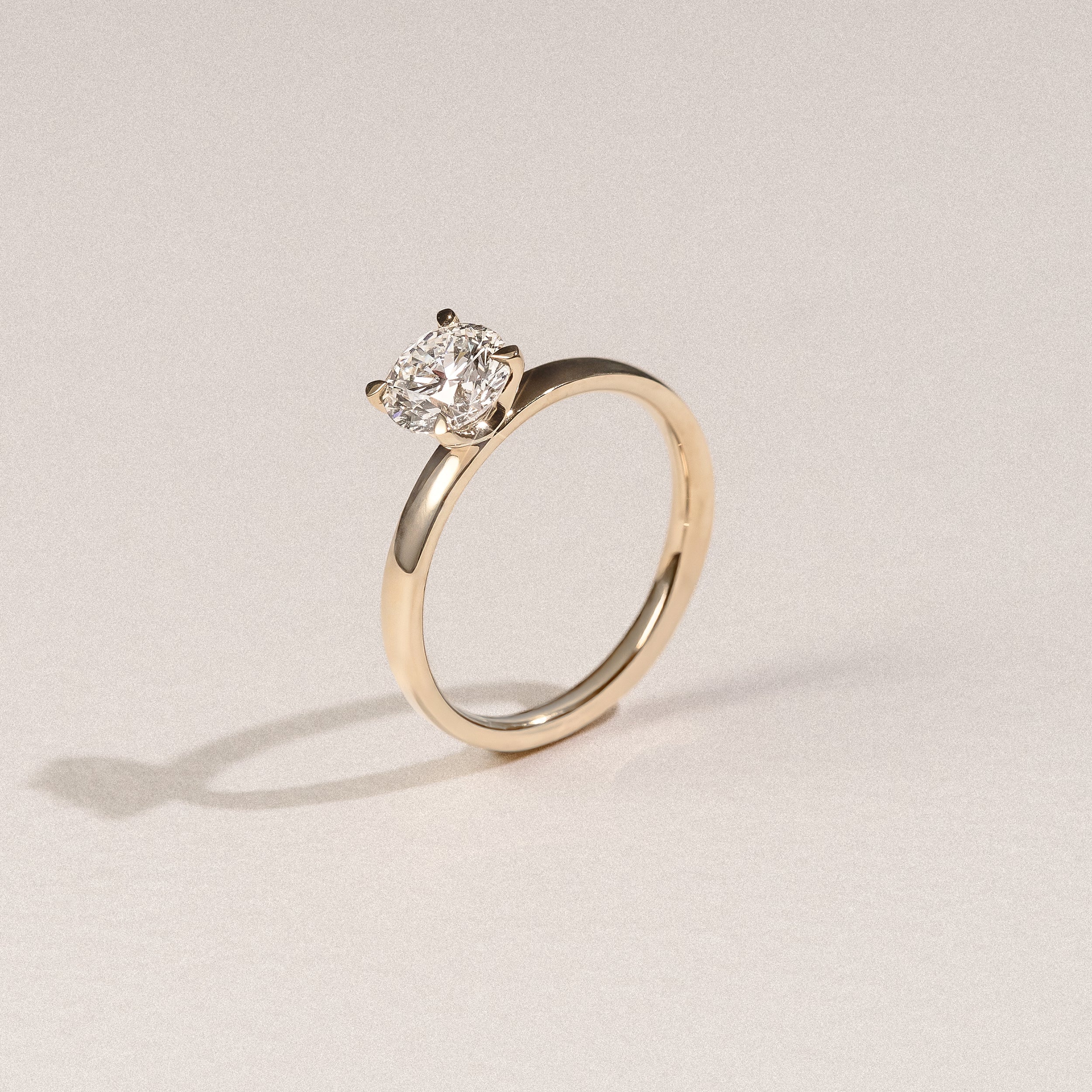 Origin 1.00ct Round Cut Lab Diamond Solitaire Engagement Ring in 18K Yellow Gold - Image 6