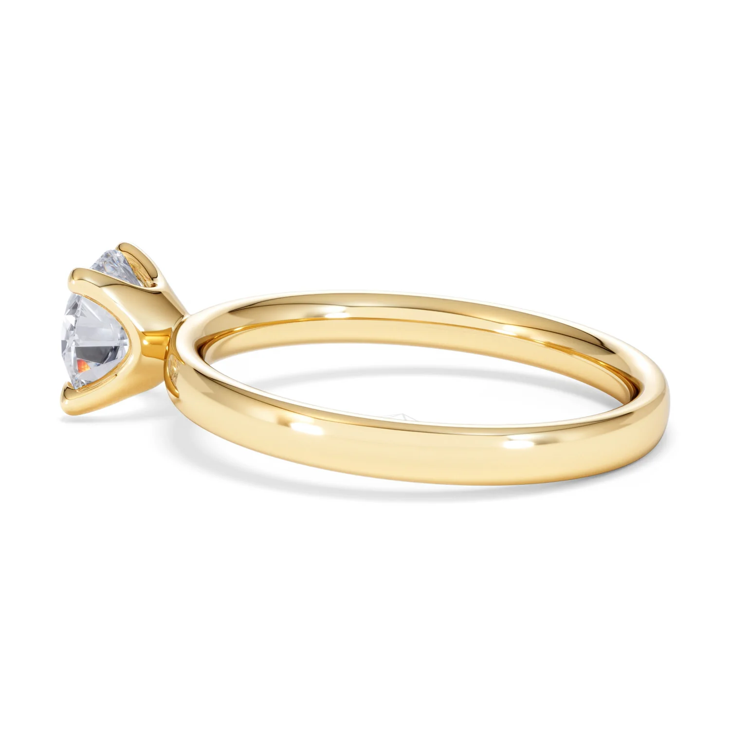 Origin 1.00ct Round Cut Lab Diamond Solitaire Engagement Ring in 18K Yellow Gold - Image 64