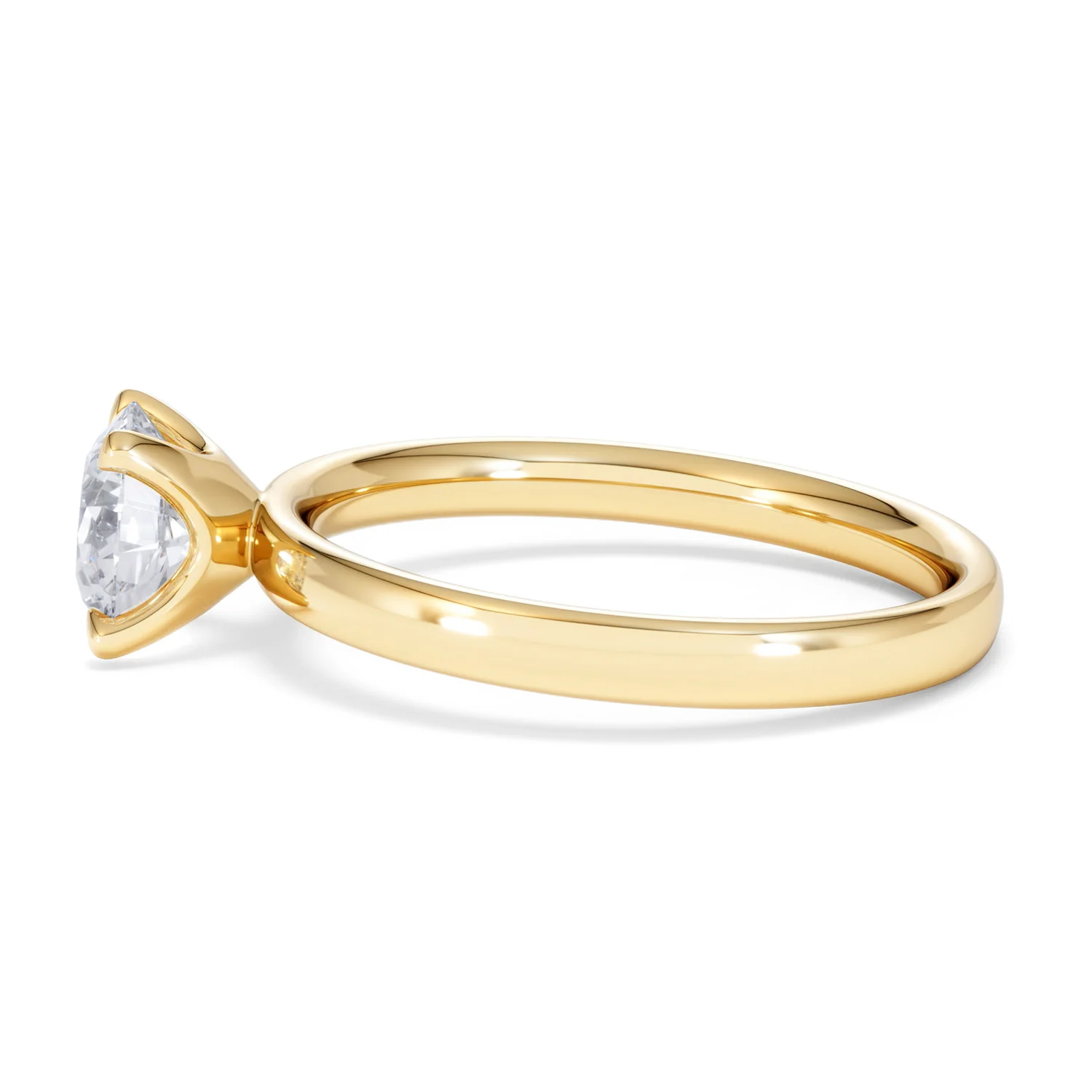 Origin 1.00ct Round Cut Lab Diamond Solitaire Engagement Ring in 18K Yellow Gold - Image 68