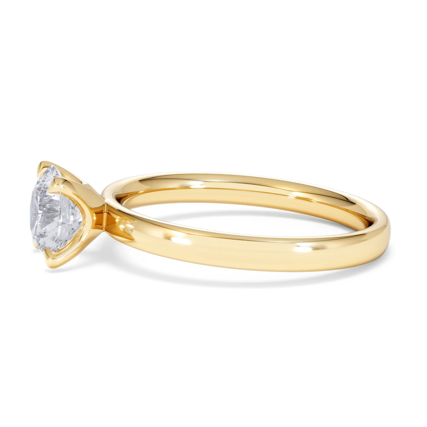 Origin 1.00ct Round Cut Lab Diamond Solitaire Engagement Ring in 18K Yellow Gold - Image 71