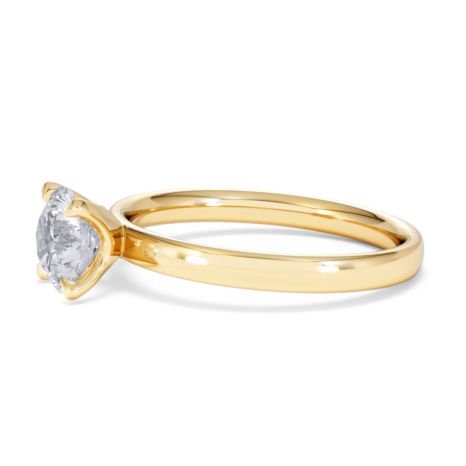 Origin 1.00ct Round Cut Lab Diamond Solitaire Engagement Ring in 18K Yellow Gold - Image 73