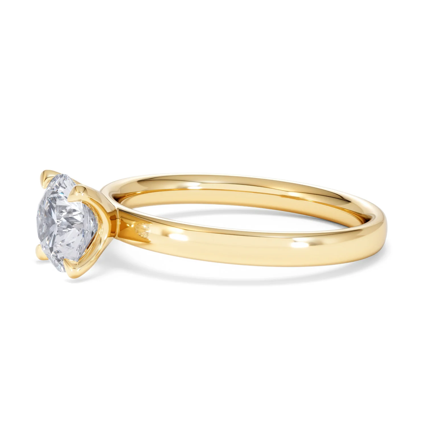 Origin 1.00ct Round Cut Lab Diamond Solitaire Engagement Ring in 18K Yellow Gold - Image 74