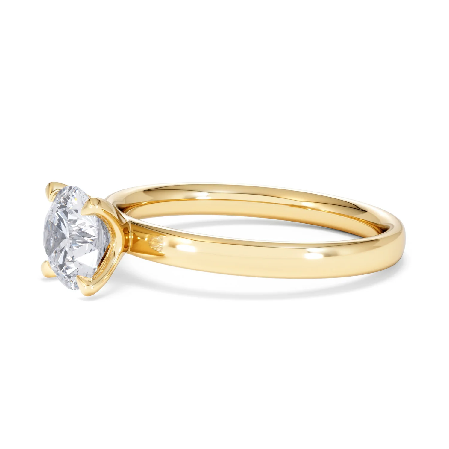 Origin 1.00ct Round Cut Lab Diamond Solitaire Engagement Ring in 18K Yellow Gold - Image 75