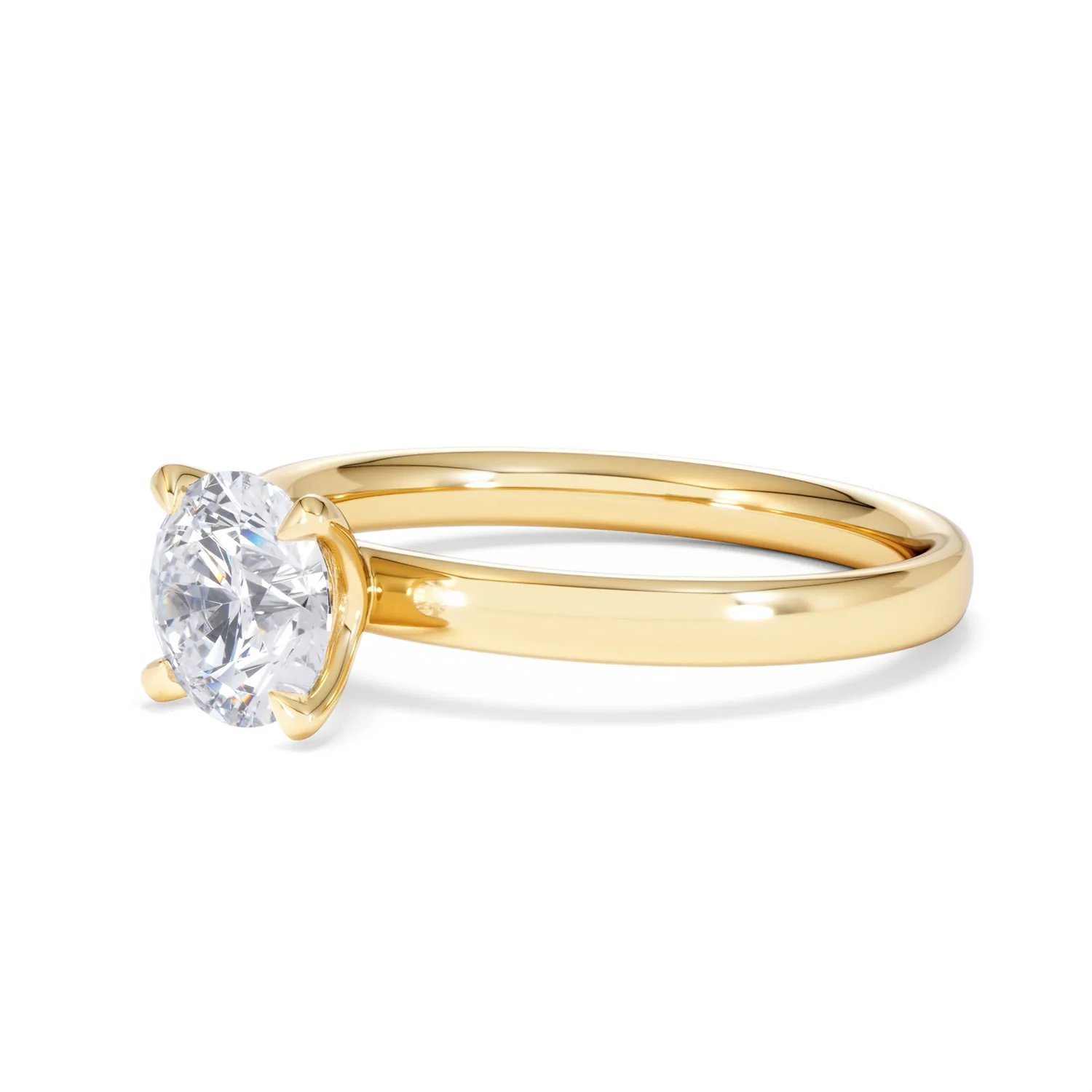 Origin 1.00ct Round Cut Lab Diamond Solitaire Engagement Ring in 18K Yellow Gold - Image 78