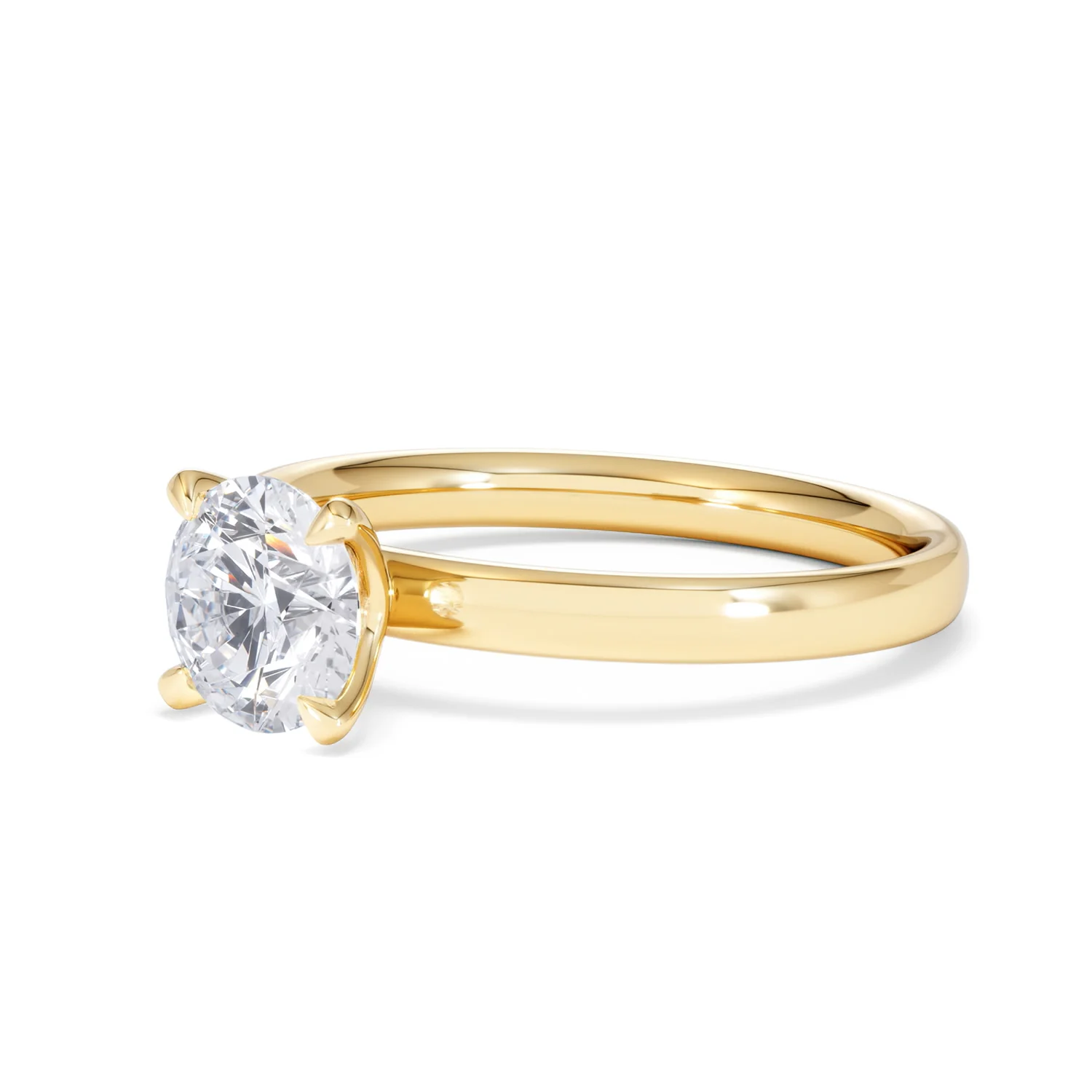 Origin 1.00ct Round Cut Lab Diamond Solitaire Engagement Ring in 18K Yellow Gold - Image 79