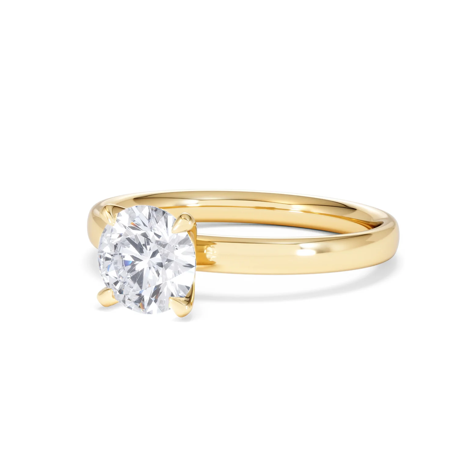 Origin 1.00ct Round Cut Lab Diamond Solitaire Engagement Ring in 18K Yellow Gold - Image 82