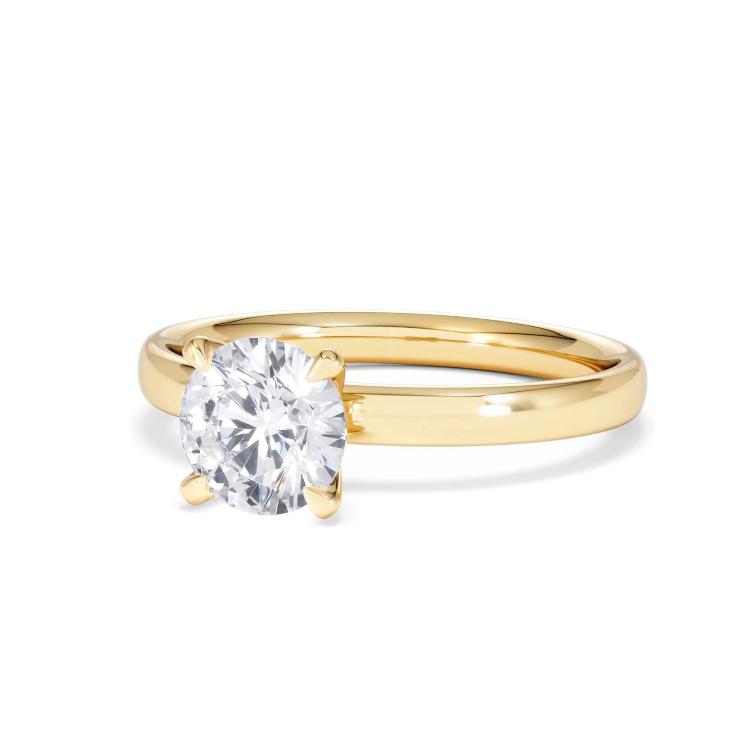 Origin 1.00ct Round Cut Lab Diamond Solitaire Engagement Ring in 18K Yellow Gold - Image 83