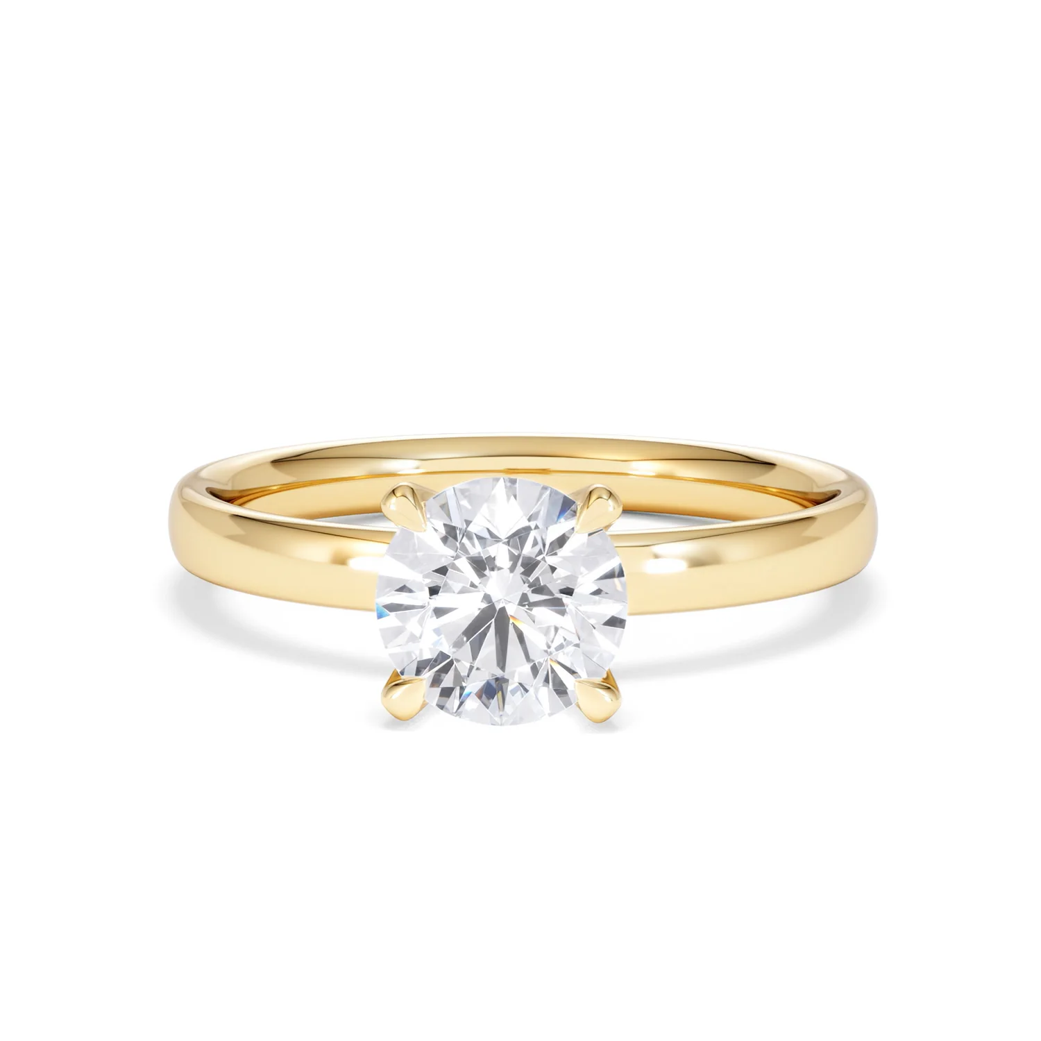 Origin 1.00ct Round Cut Lab Diamond Solitaire Engagement Ring in 18K Yellow Gold - Image 87