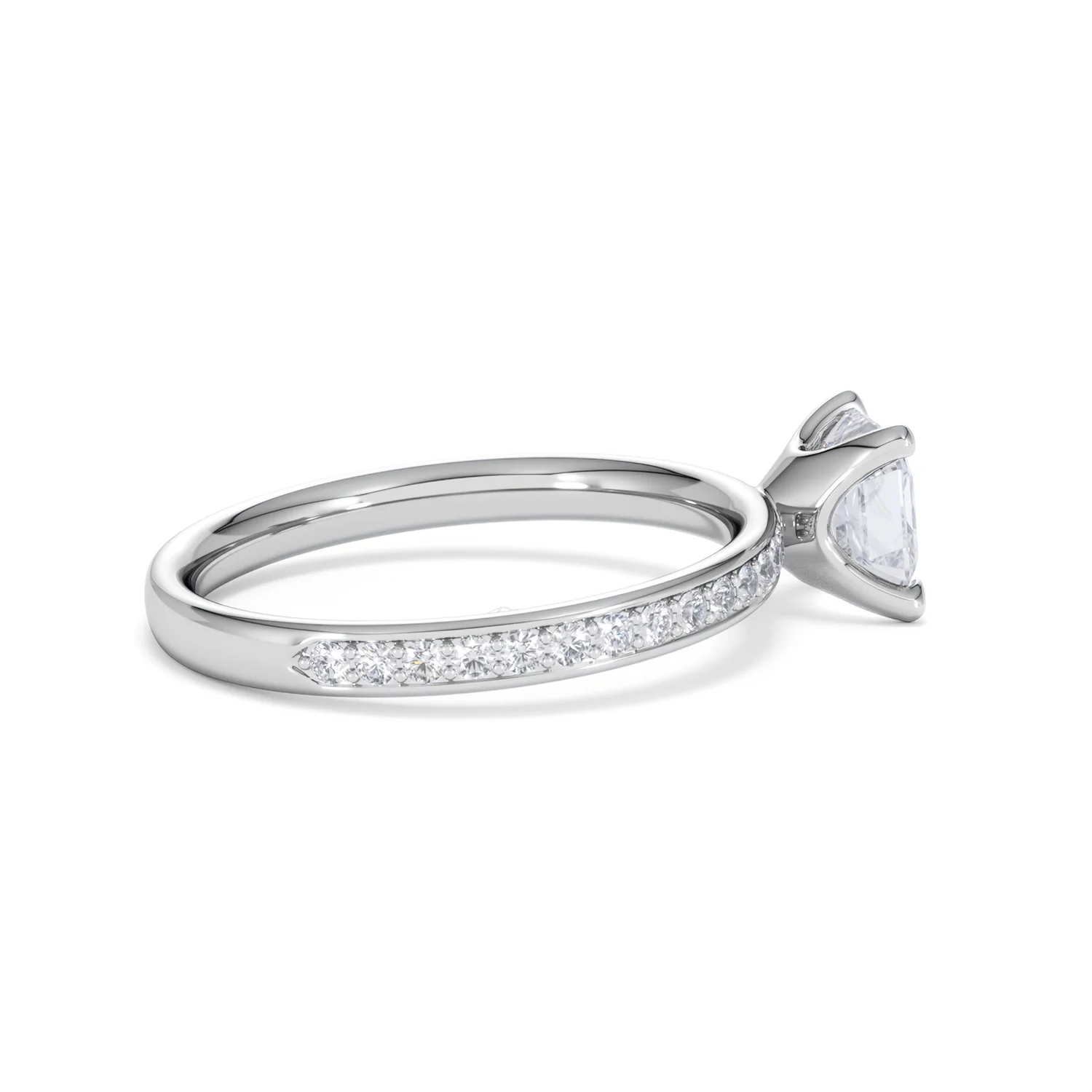 Origin 1.25ct Asscher Cut Lab Diamond Solitaire Engagement Ring with Side Stones in 18K White Gold - Image 30
