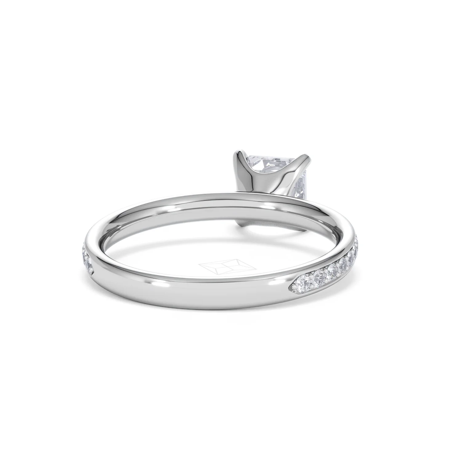Origin 1.25ct Asscher Cut Lab Diamond Solitaire Engagement Ring with Side Stones in 18K White Gold - Image 43