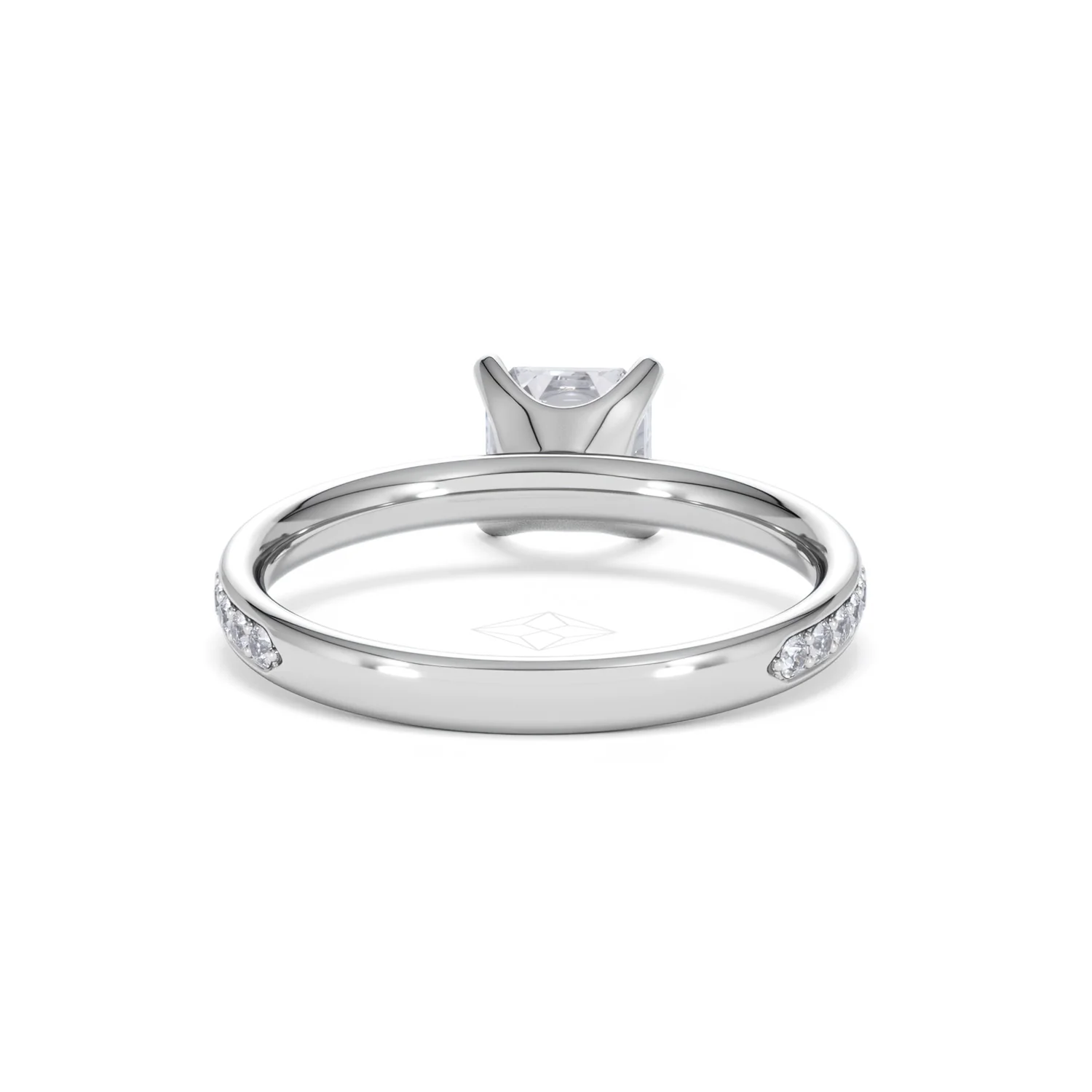 Origin 1.25ct Asscher Cut Lab Diamond Solitaire Engagement Ring with Side Stones in 18K White Gold - Image 46