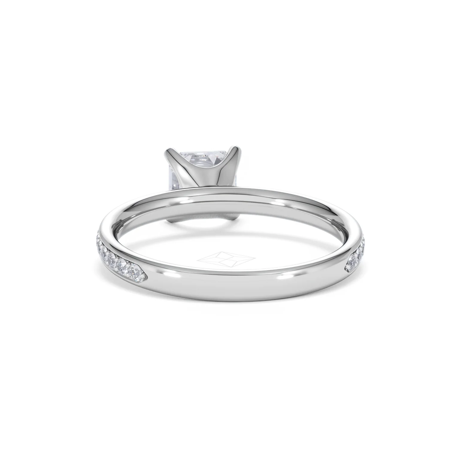 Origin 1.25ct Asscher Cut Lab Diamond Solitaire Engagement Ring with Side Stones in 18K White Gold - Image 49